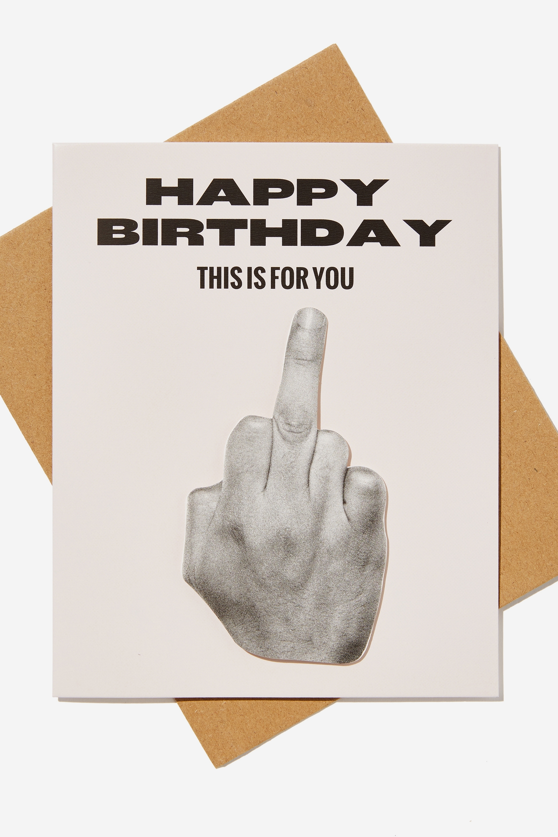 Typo - Premium Funny Birthday Card - Bobble happy birthday rude finger