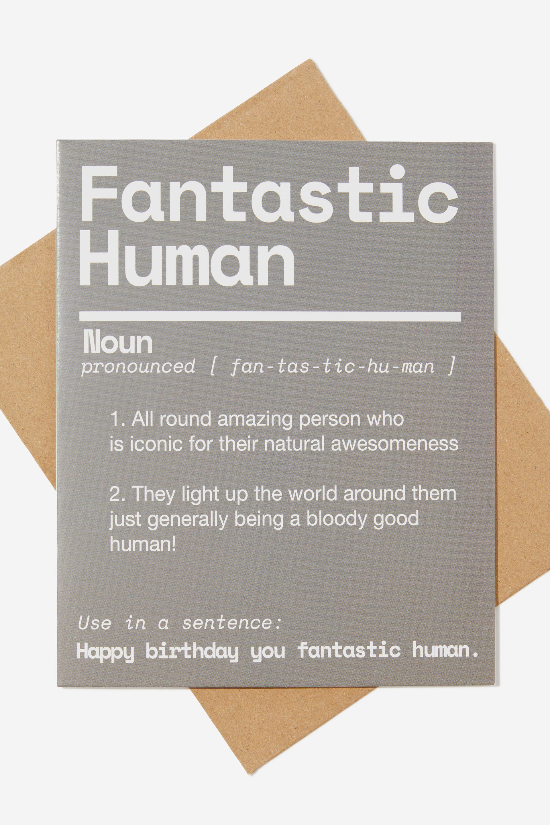 Typo - Funny Birthday Card - Fantastic human welsh slate