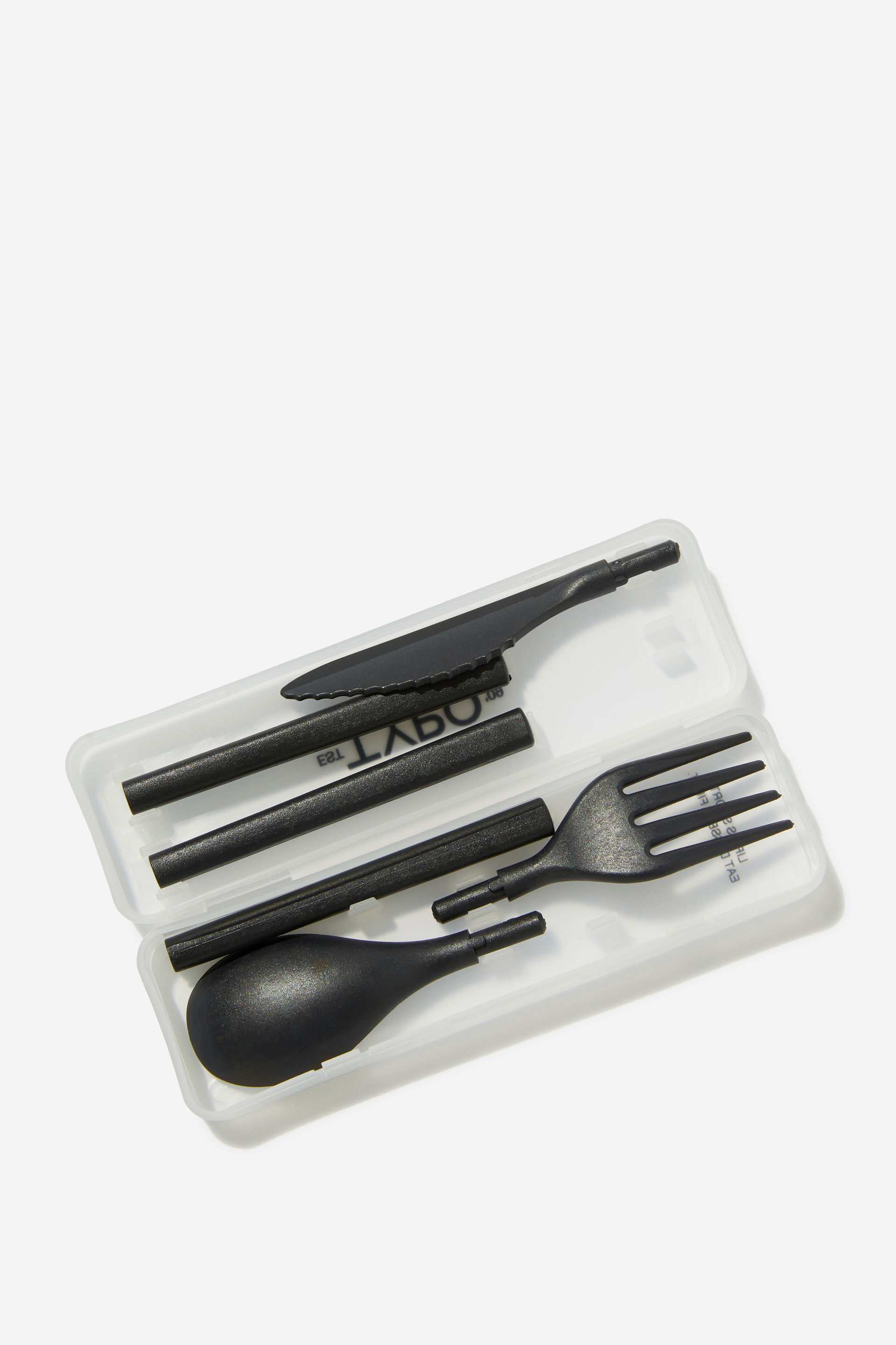 Typo reusable cutlery set in lilac