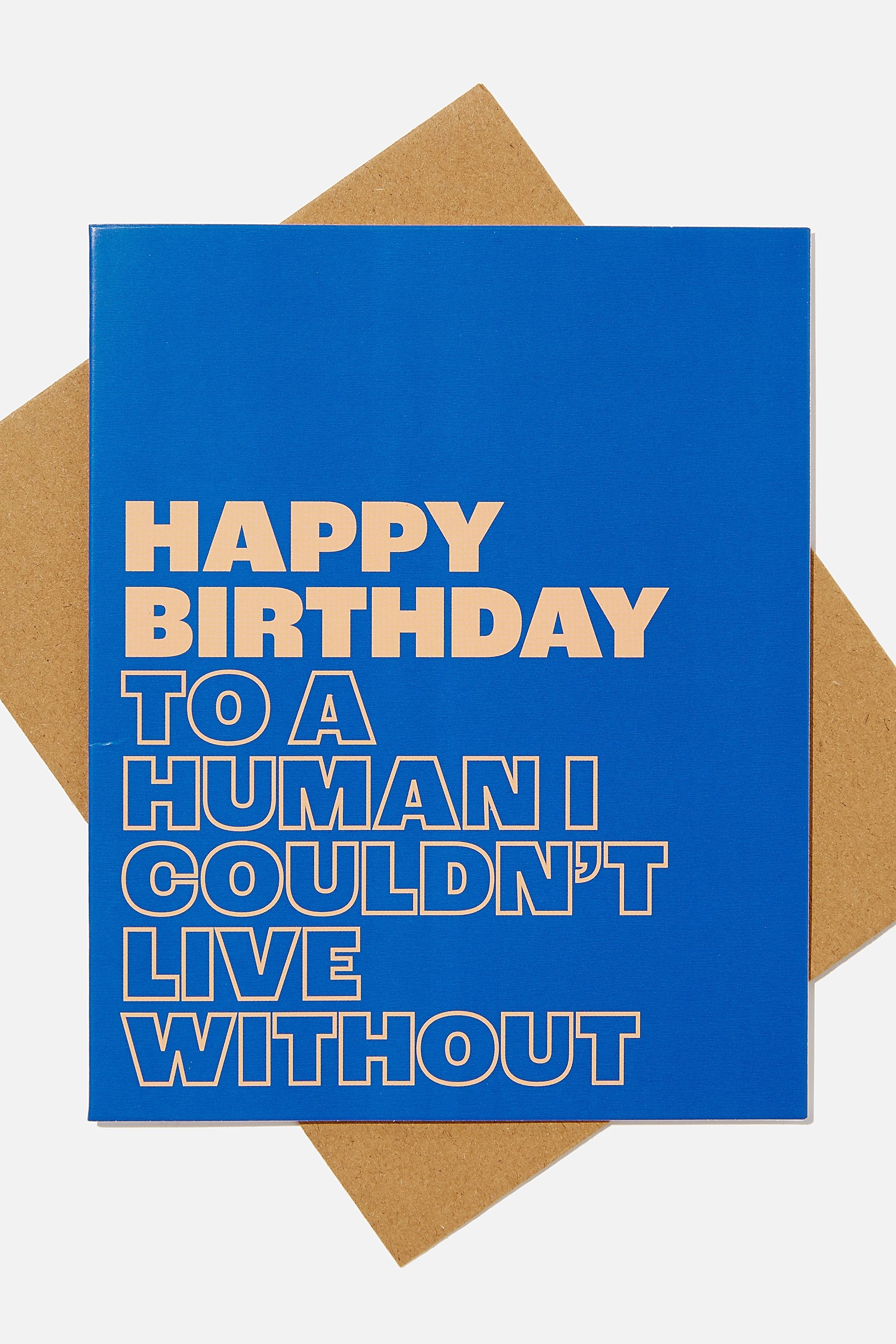 Typo - Nice Birthday Card - Navy peach human i couldn t live without