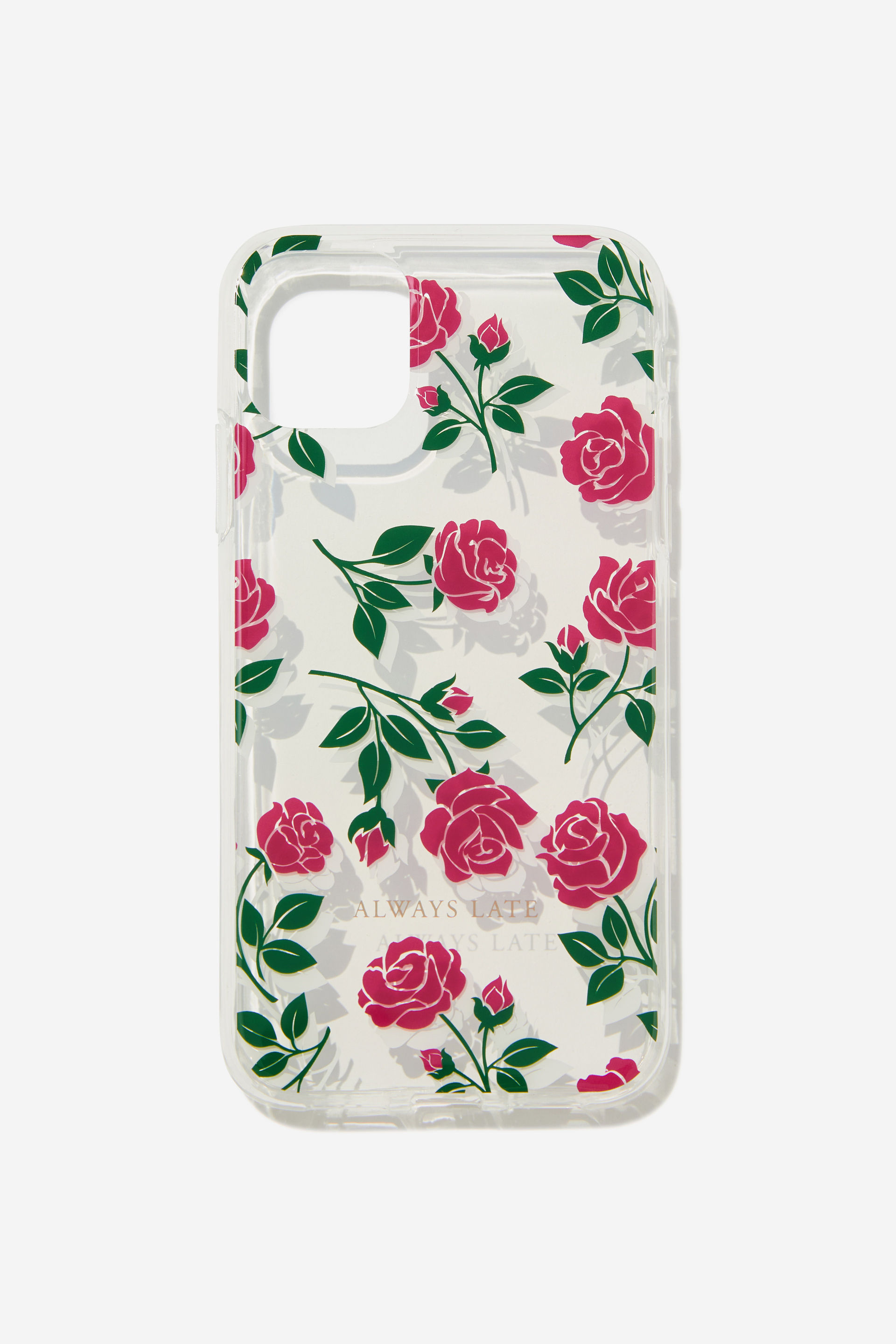 Typo - Graphic Phone Case Iphone 11 - Always late roses / clear
