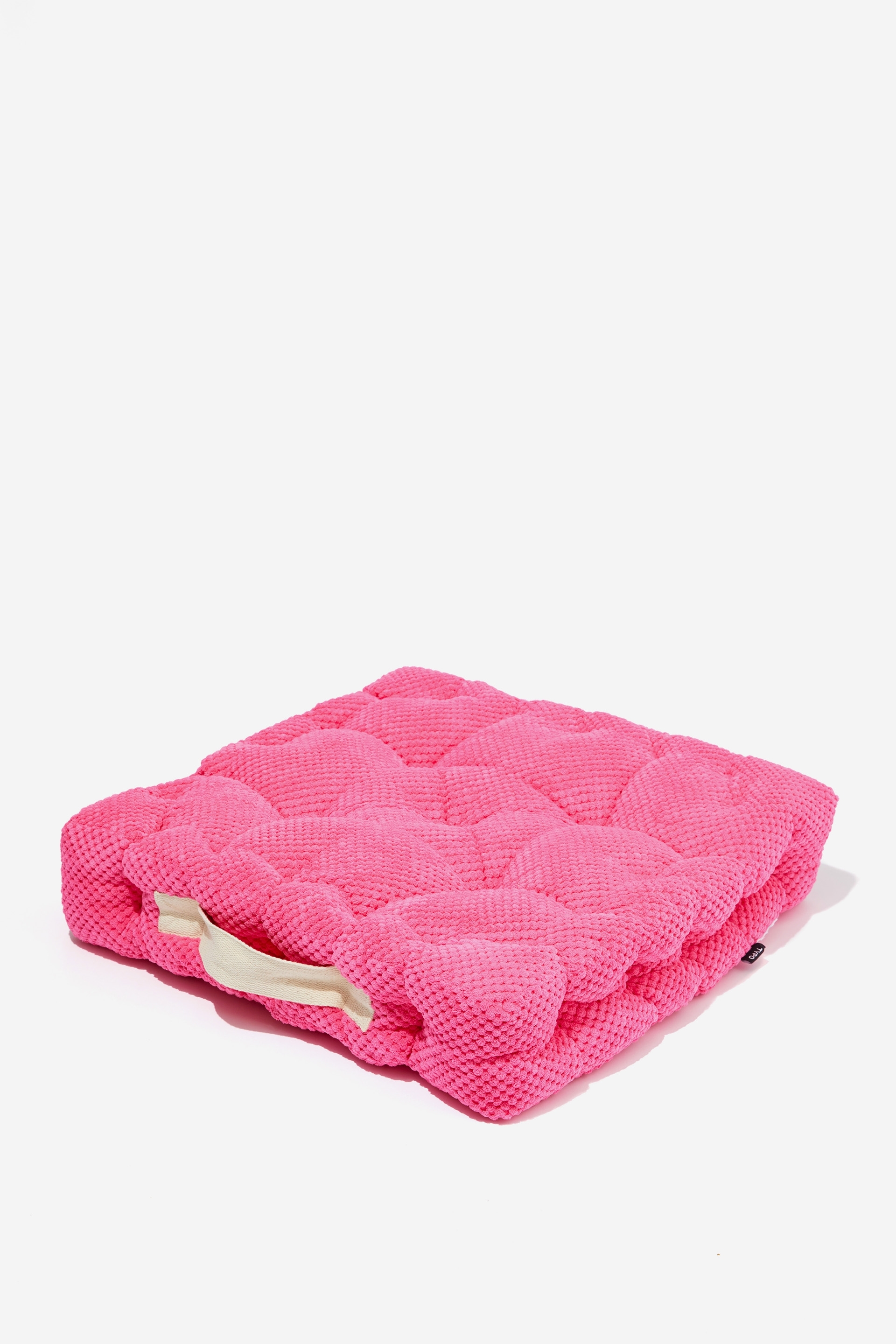Typo - Floor Cushion - Pink flash check corduroy
