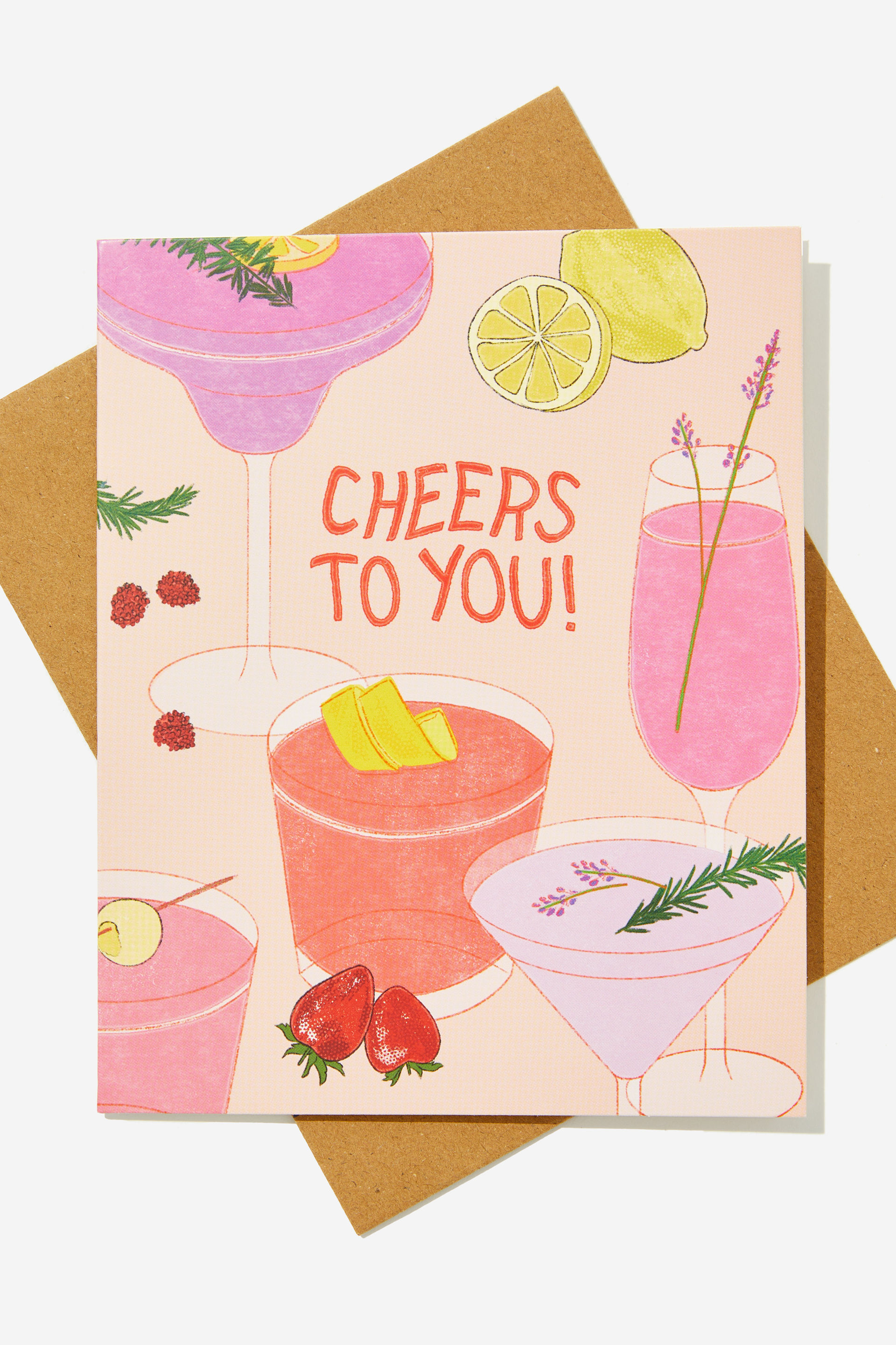 Typo - Nice Birthday Card - Cheers to you cocktails!
