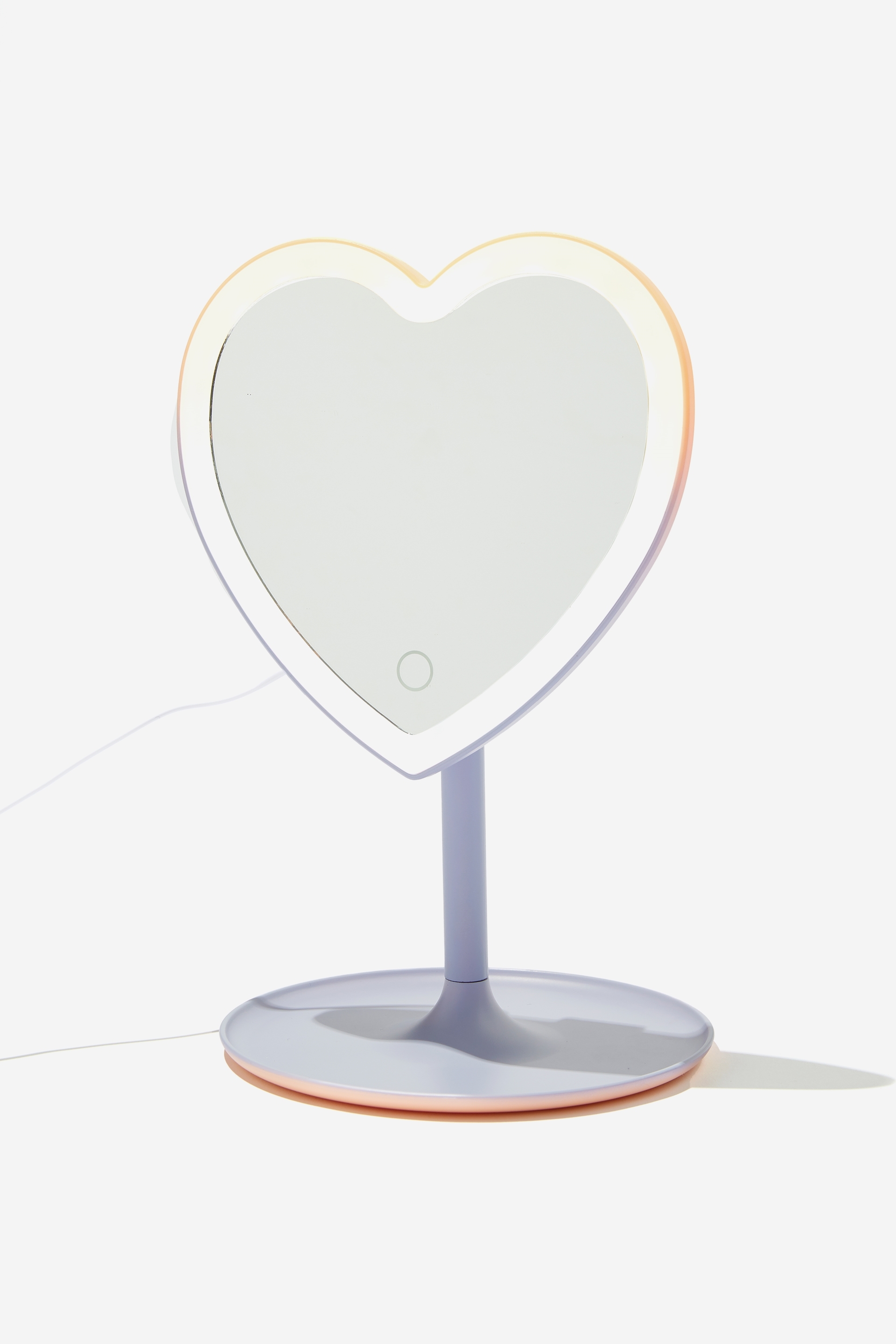 Typo - Shaped Mirror Desk Lamp - Lilac & tropical peach ombre heart