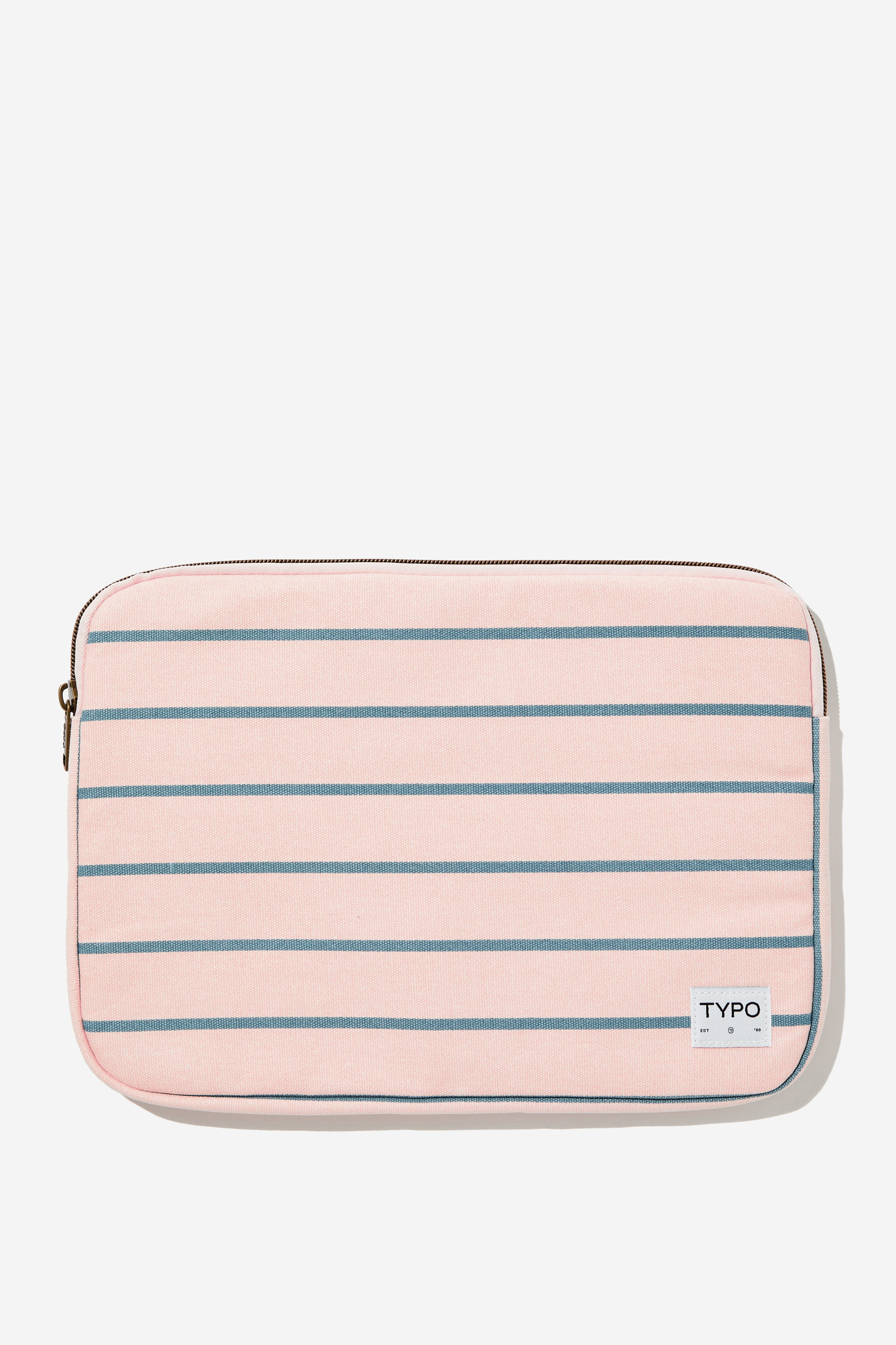 Typo - Take Me Away 13 Inch Laptop Case - Varsity stripe/ ballet blush