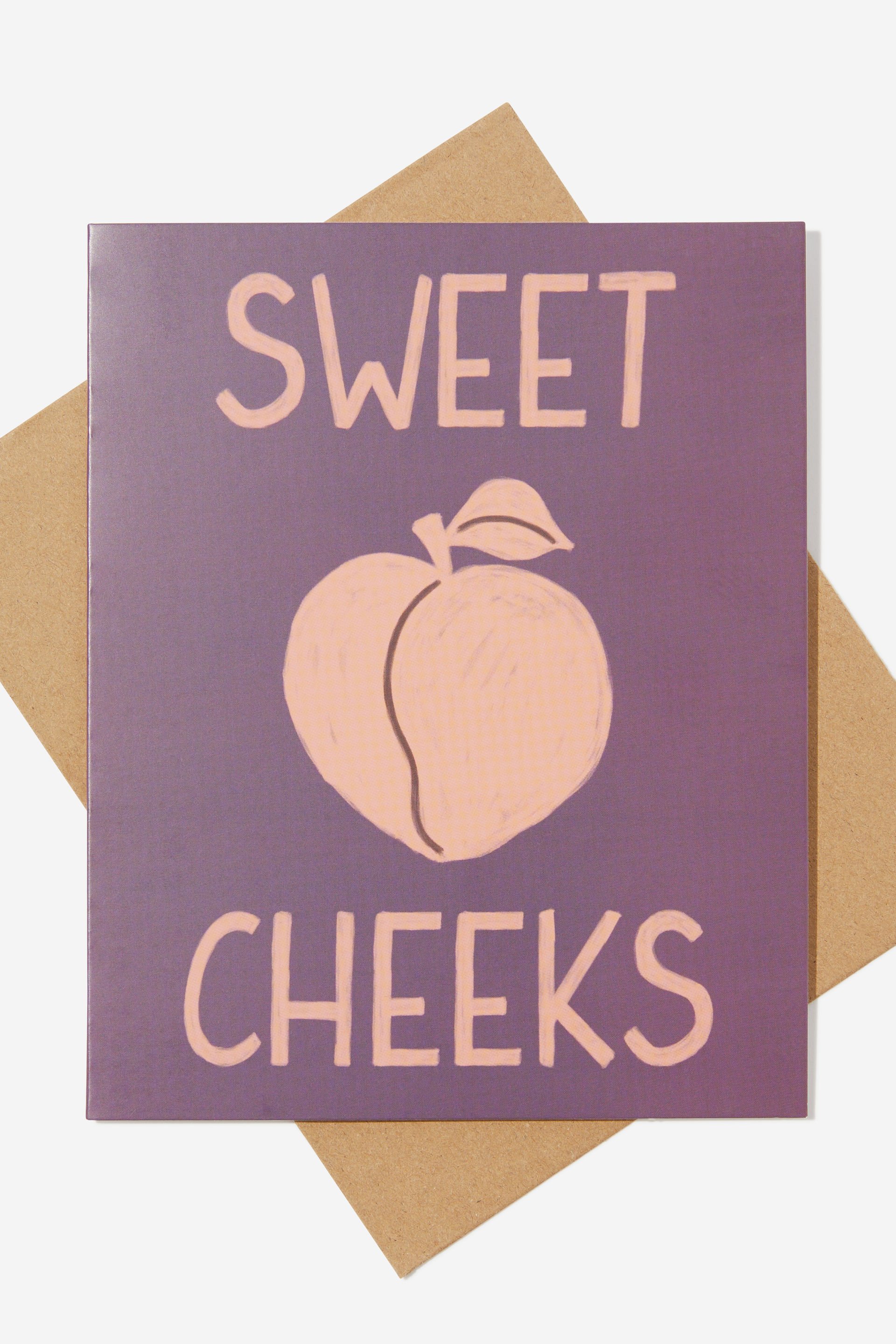 Typo - Funny Birthday Card - Sweet cheeks peach