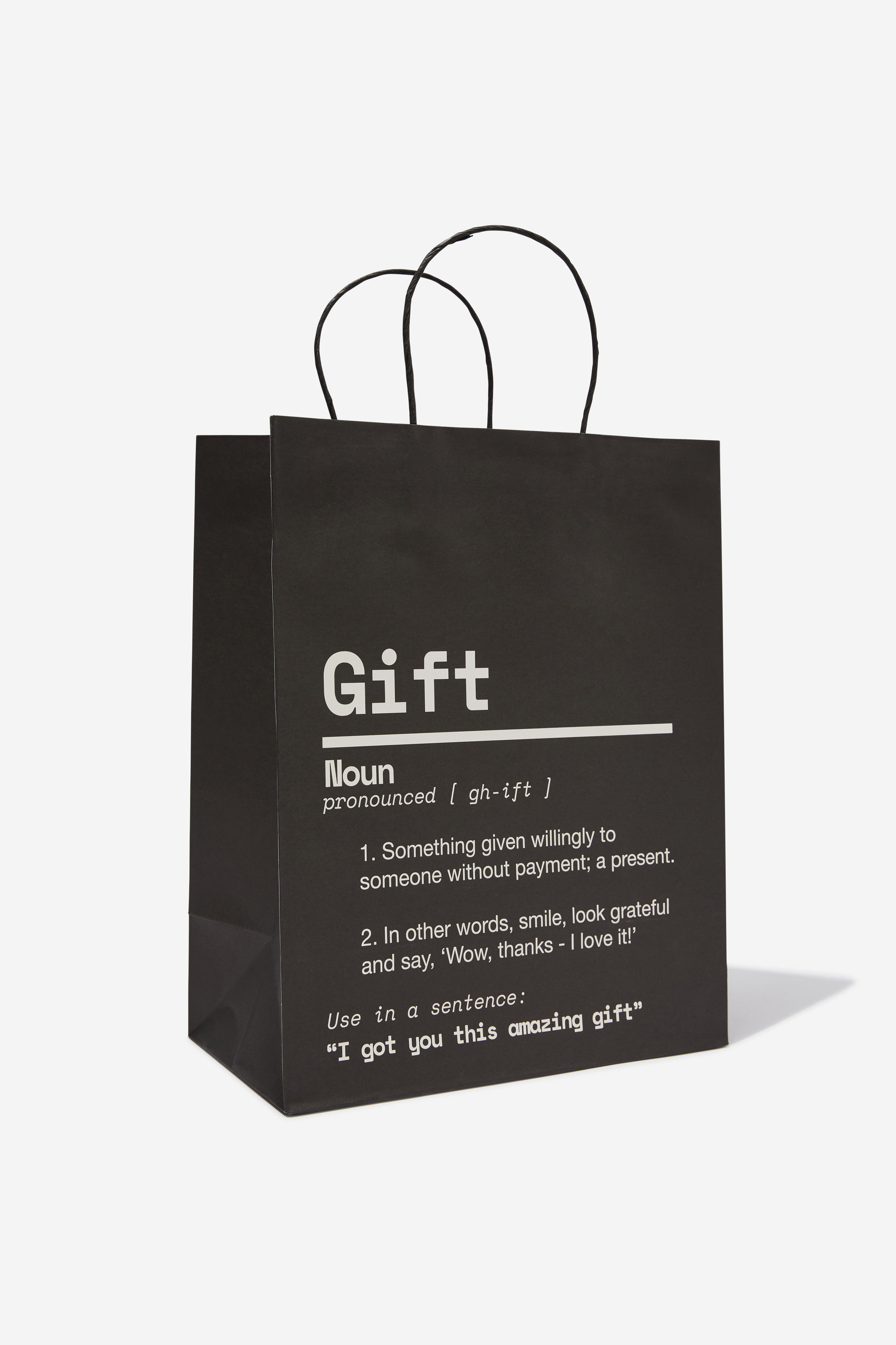 Typo - Get Stuffed Gift Bag - Medium - Gift noun black 2.0