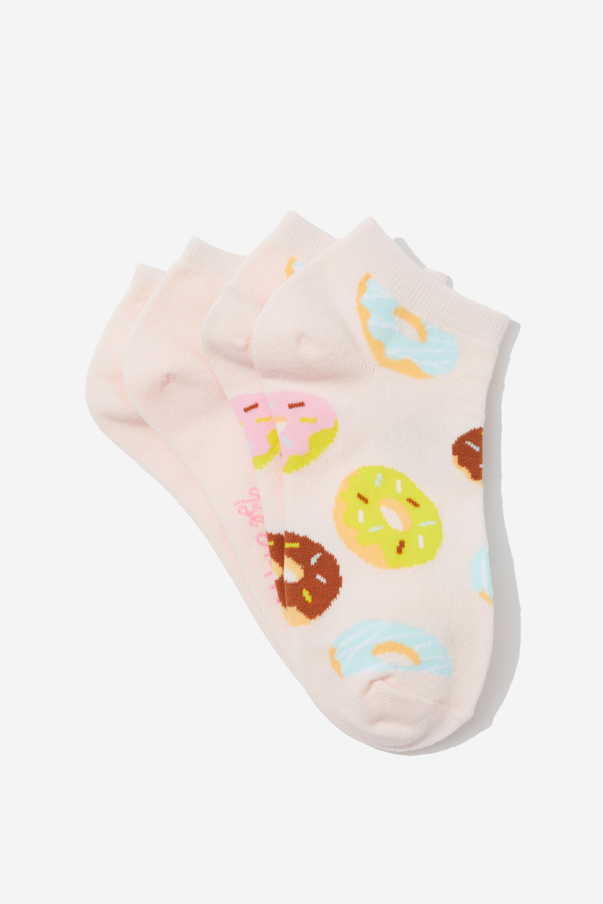 Typo - 2 Pk Of Ankle Socks - Donuts multi pink (s/m)