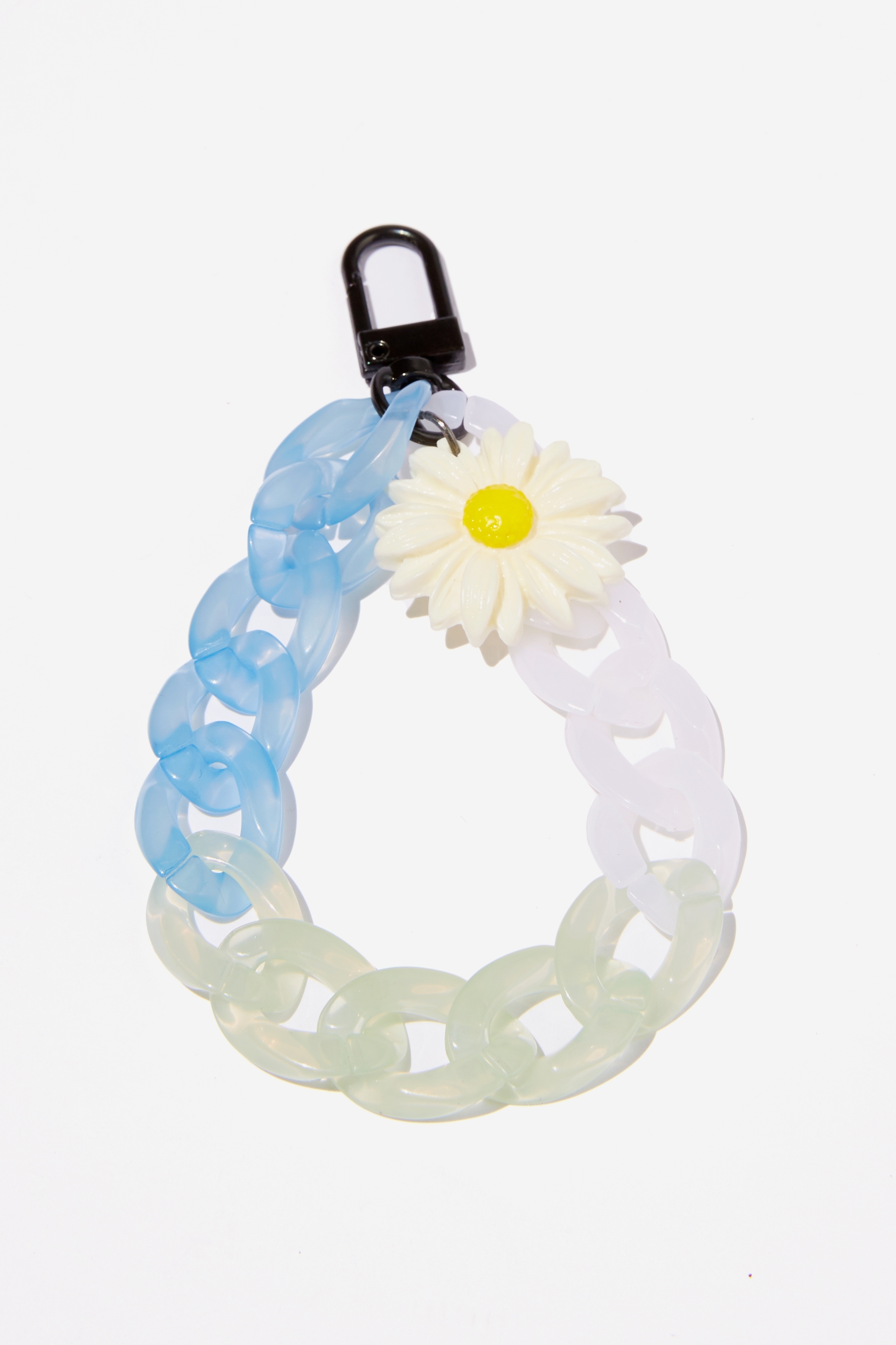 Typo - Trinket Bag Charm - Ombre blue chain & daisies