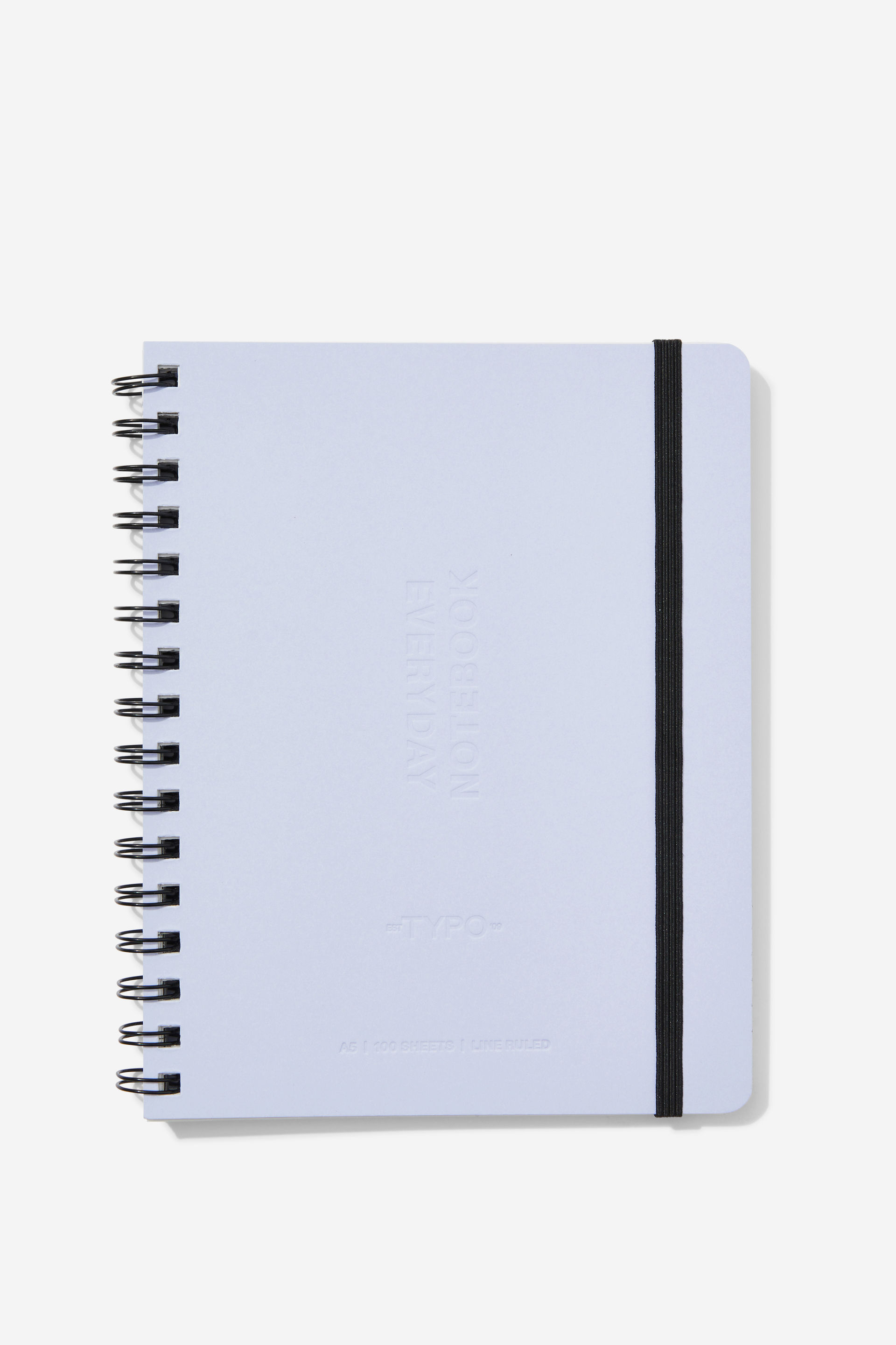 Typo - A5 Everyday Notebook - Soft lilac debossed