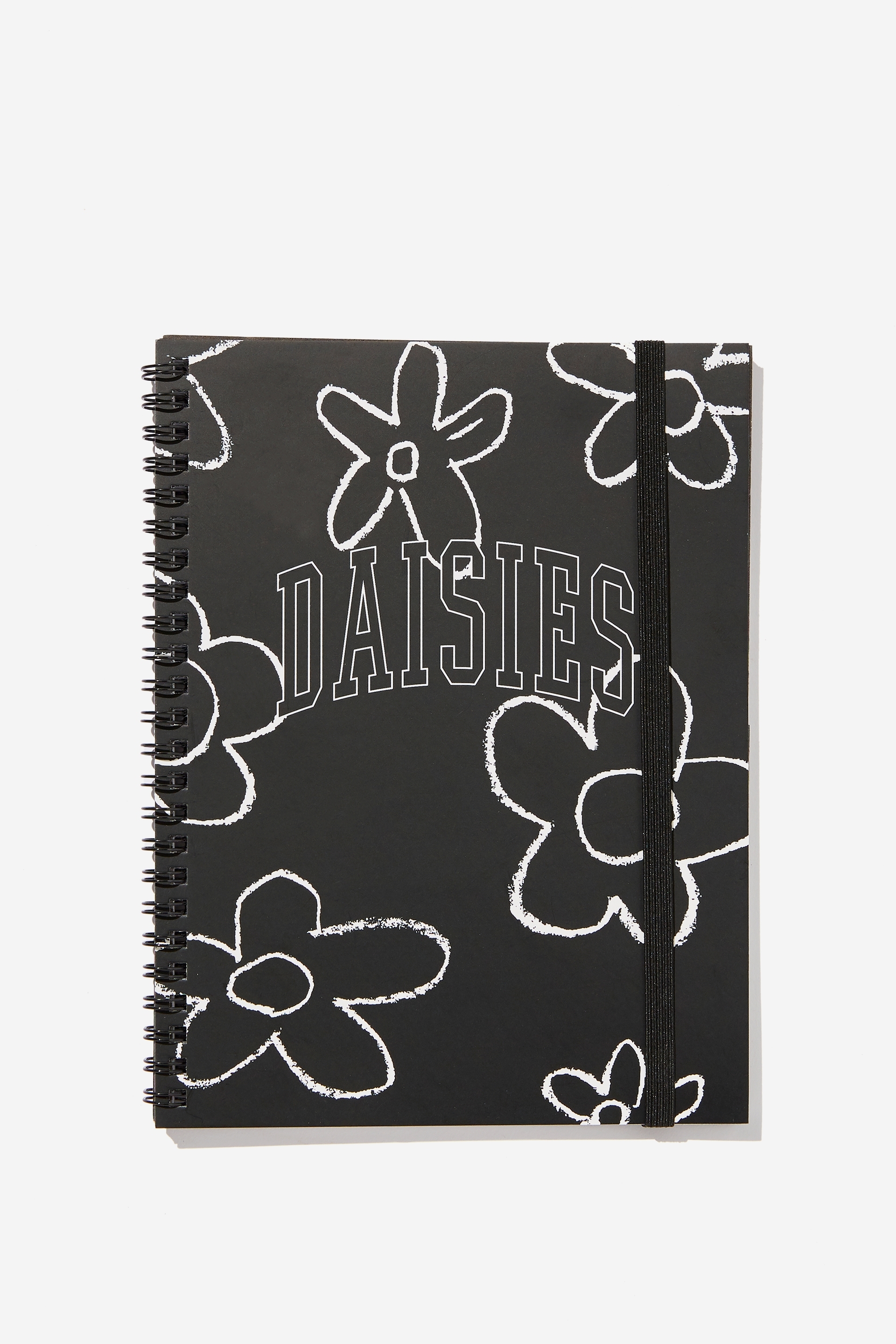 Typo - A5 Spinout Notebook Recycled - Keyline daisies black/white