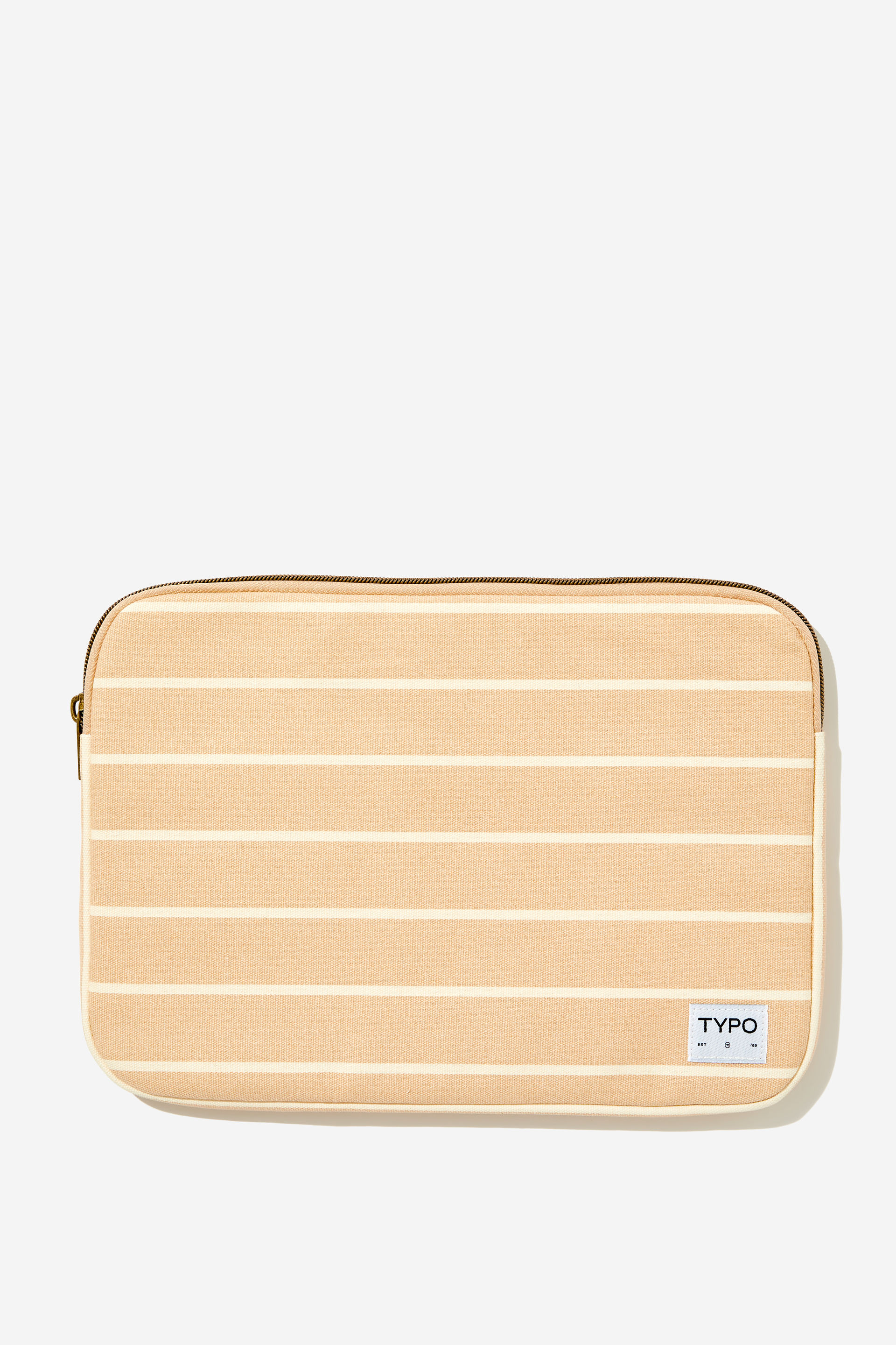 Typo - Take Me Away 13 Inch Laptop Case - Varsity stripe/ latte & ecru