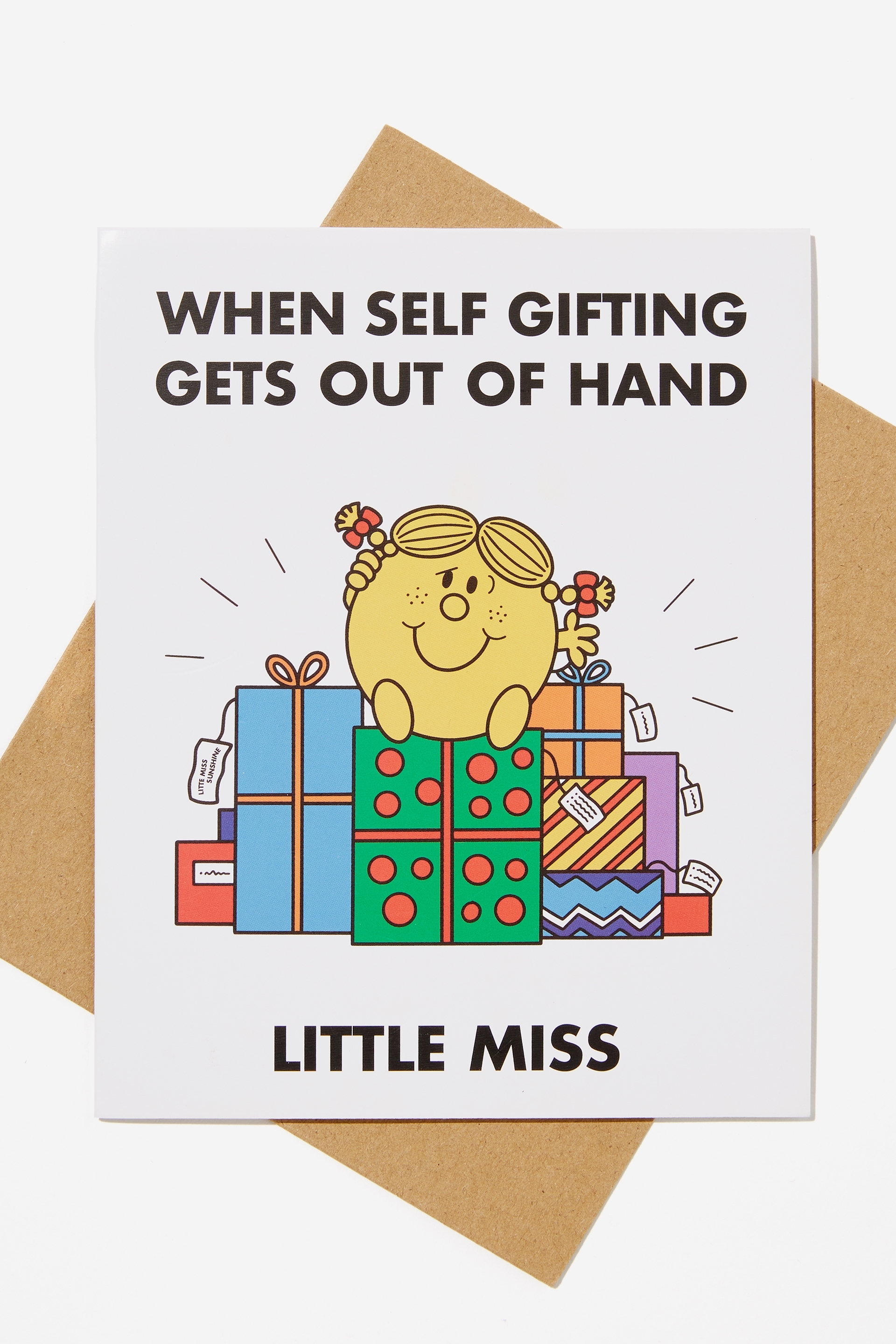 Typo - Mr. Men Funny Birthday Card - Lcn mr men sunshine self gifting
