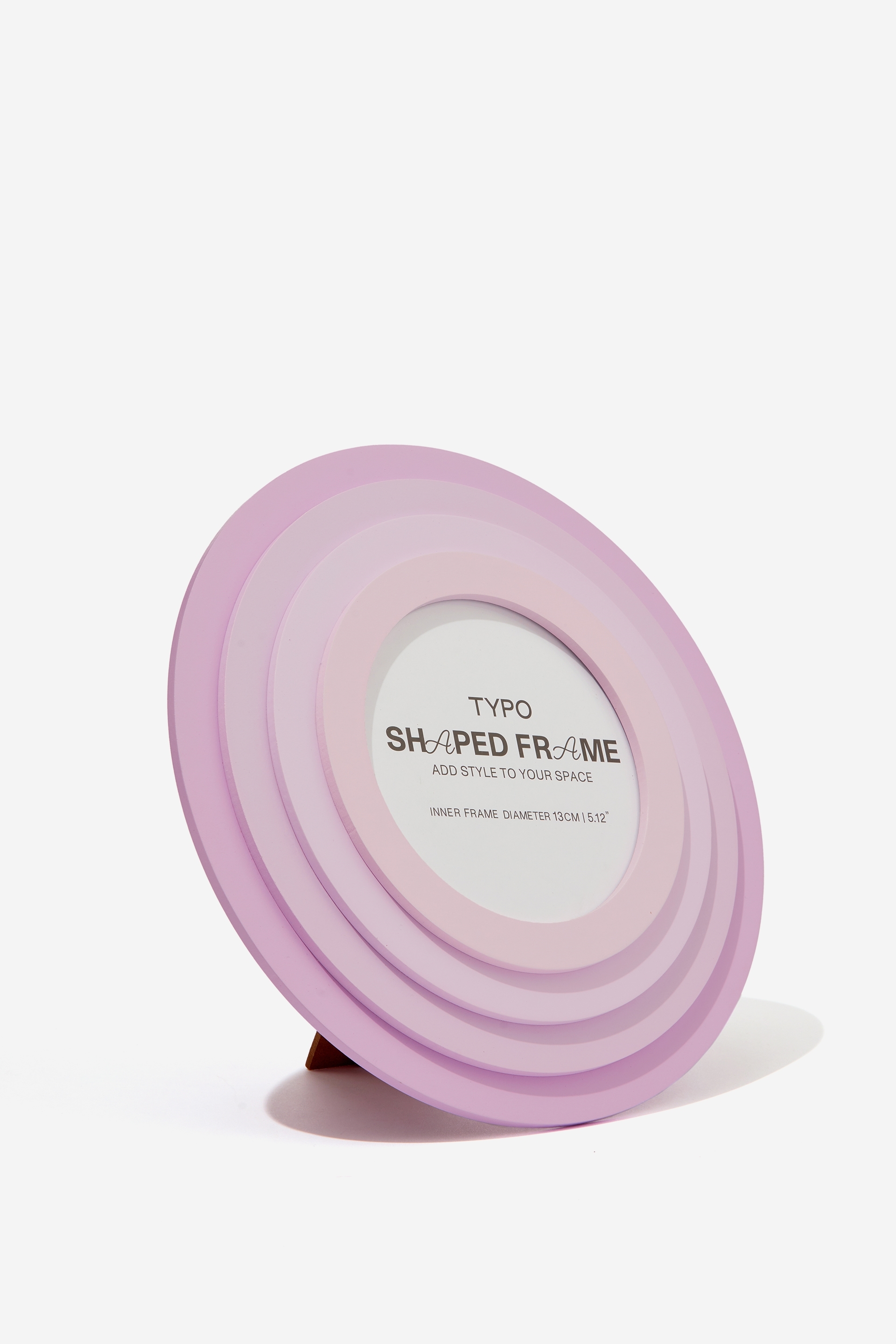 Typo - Shaped Photo Frame - Round pale lavender