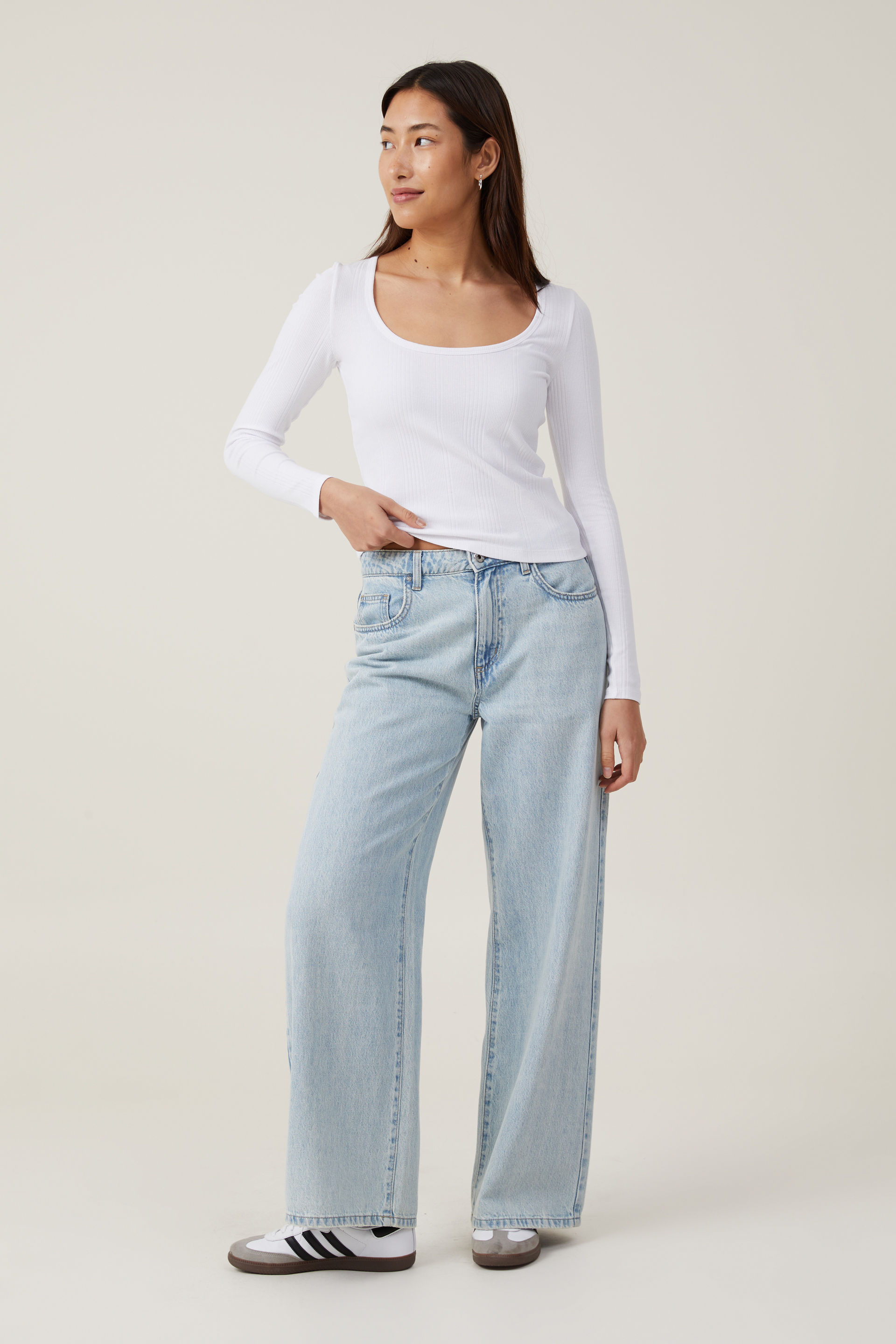 Varigated Ribs The One Organic Variegated Rib Scoop Long Sleeve