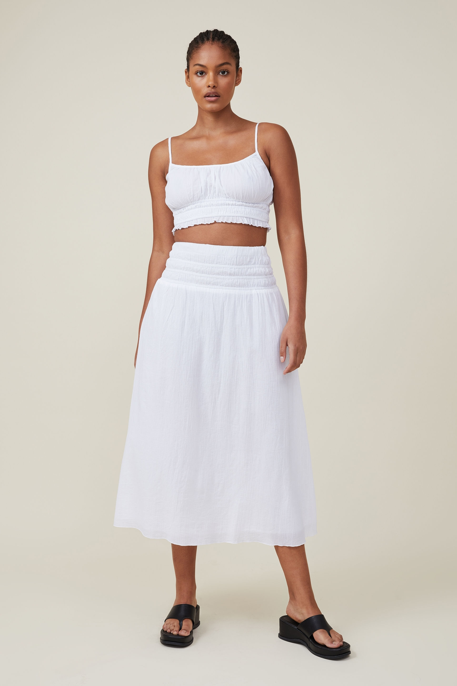 Cotton On Women - Sienna Shirred Maxi Skirt - White