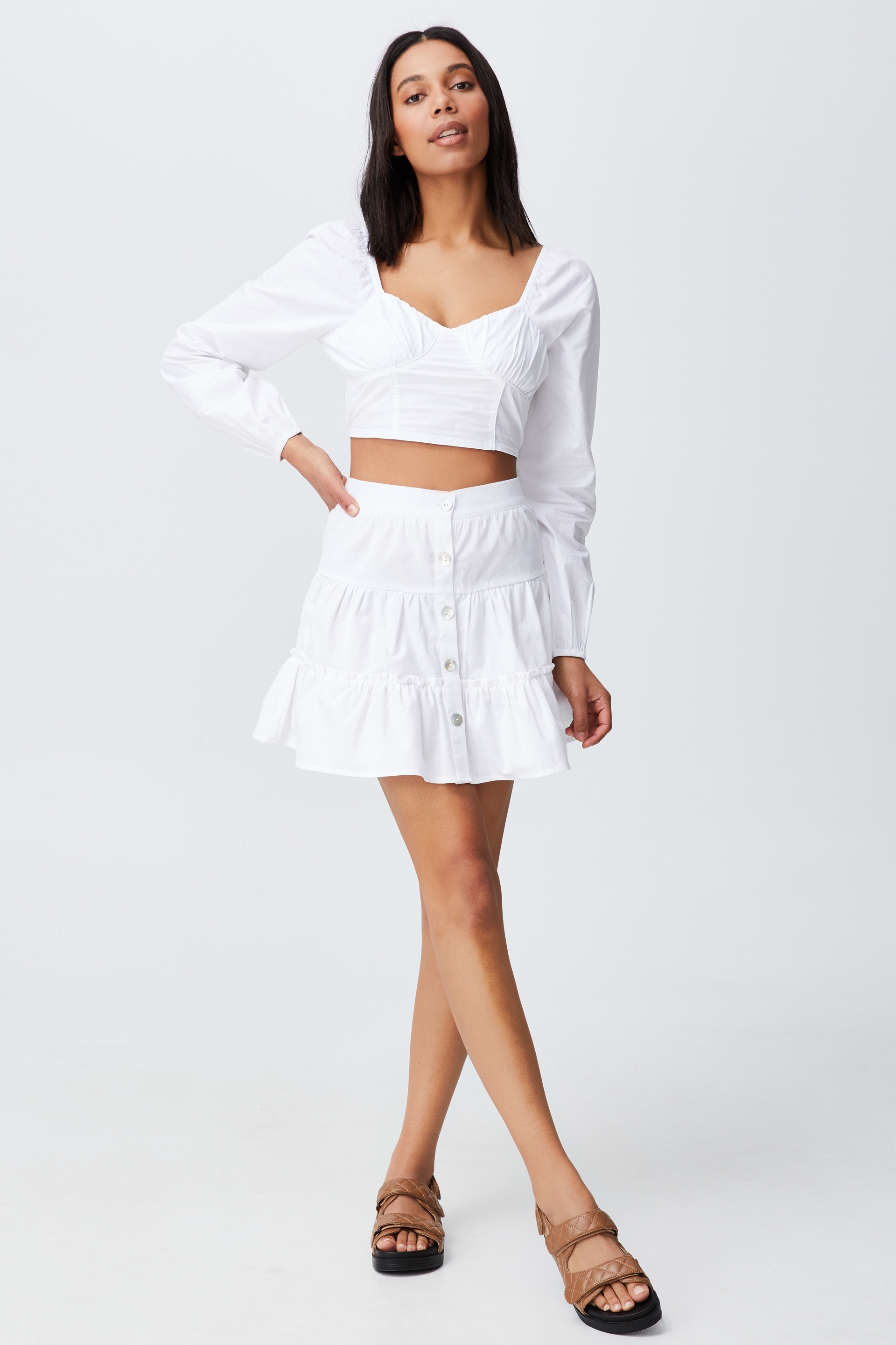 Cotton On Women - Woven Tawni Tiered Mini Skirt - White