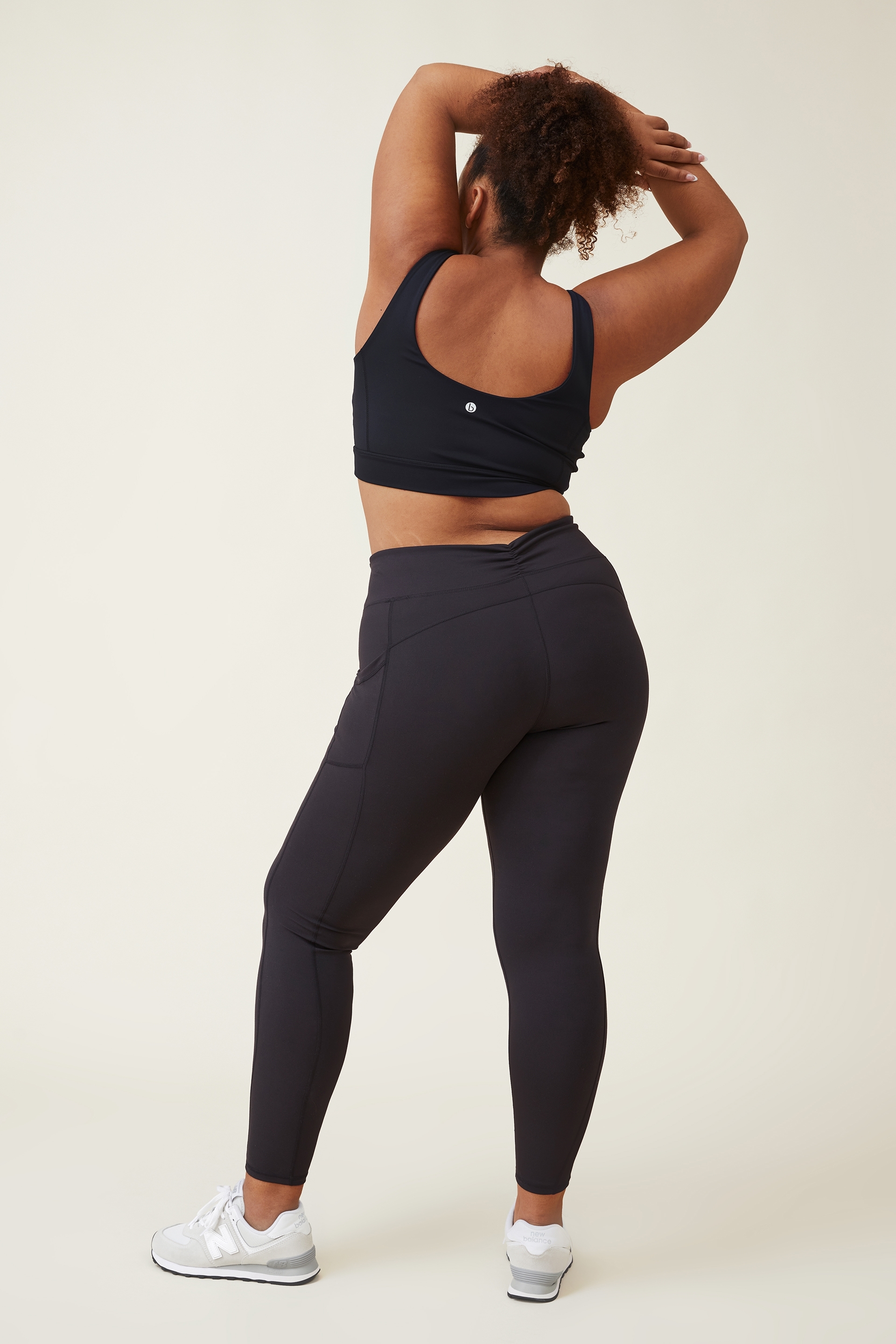 Cotton On Women - Curve Active Booty Lift Ruched Recycled Tight - Black