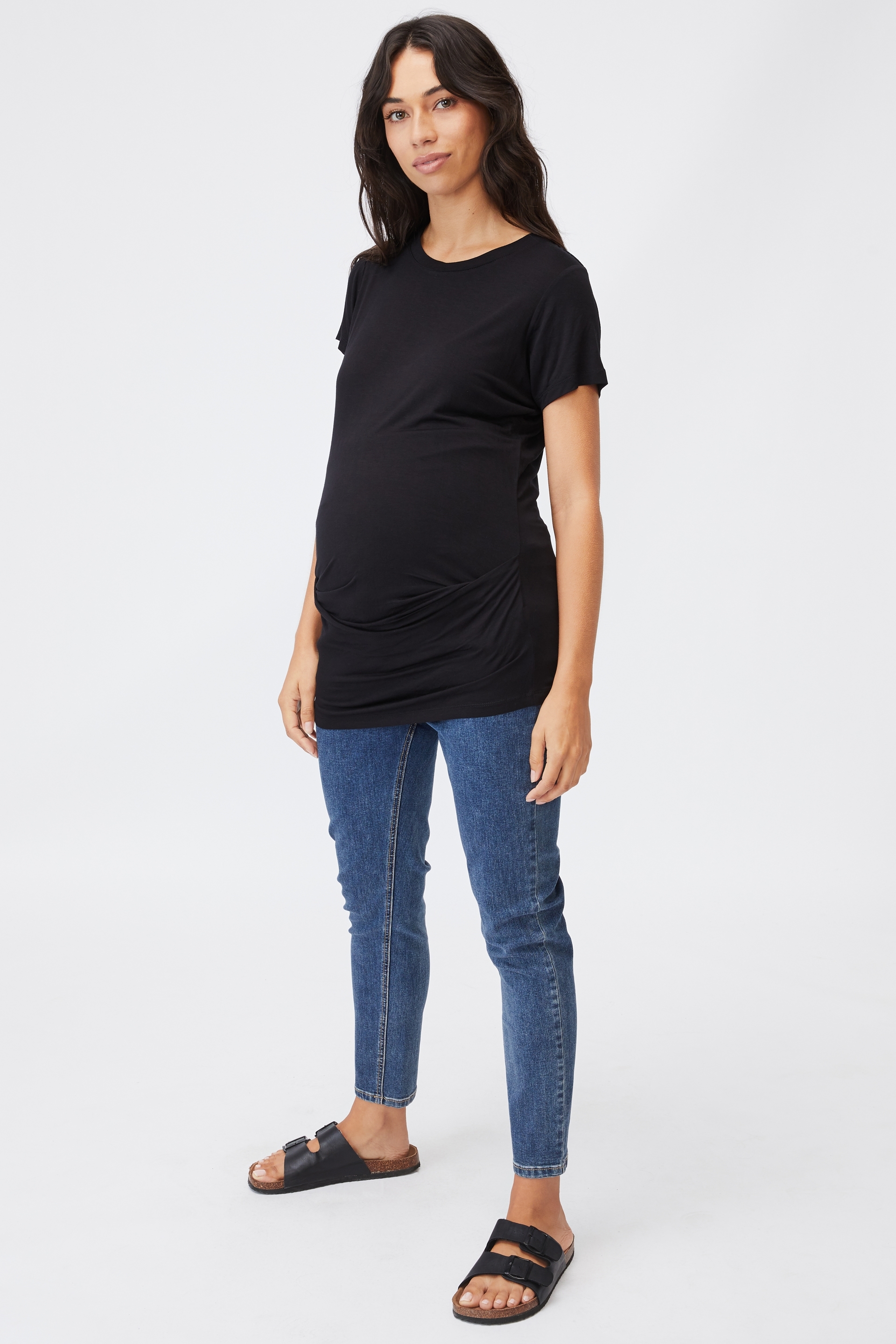 Maternity Wrap Front Short Sleeve Top