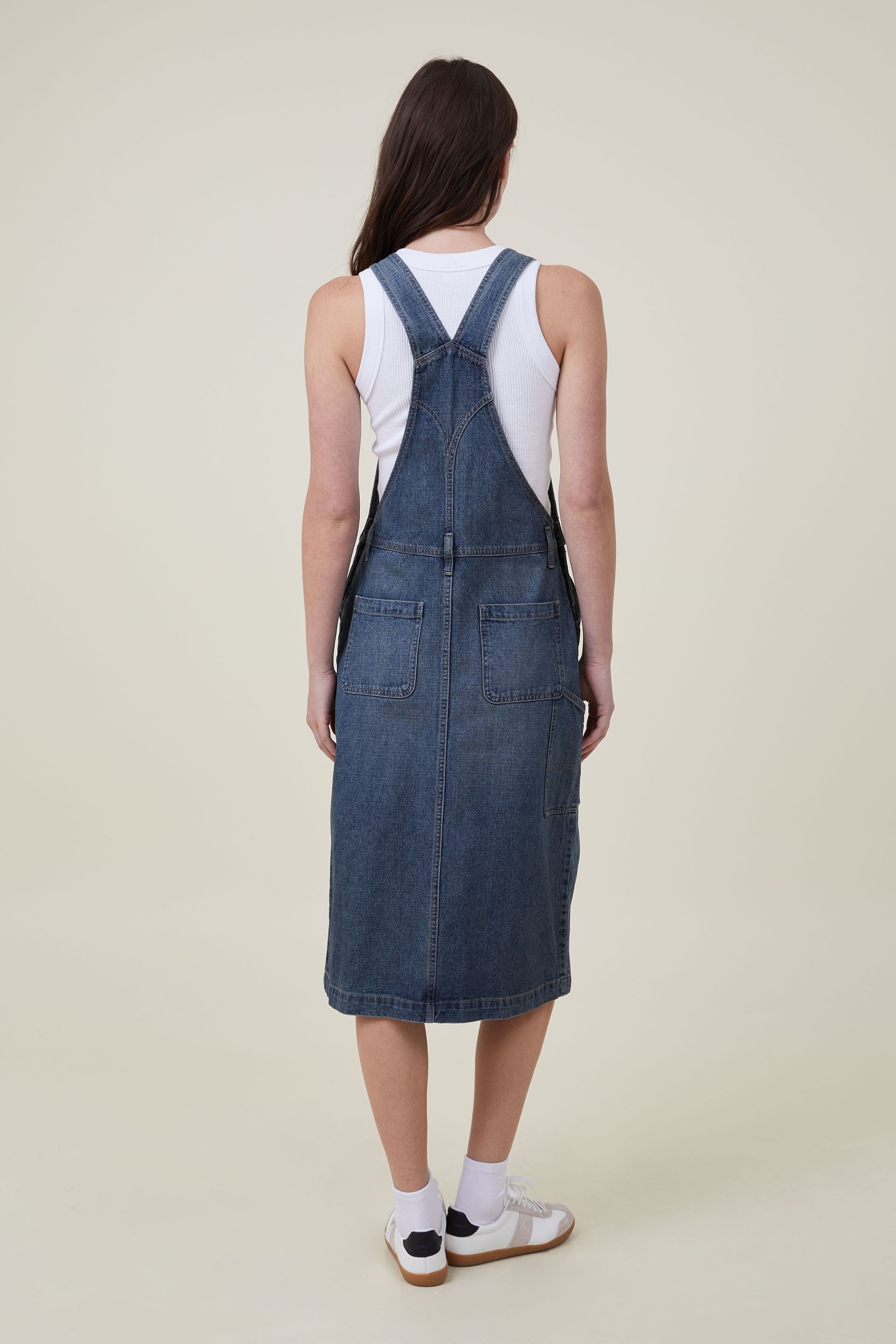 Agnes Orinda Women's Plus Size Bodycon Back Vent Raw Hem Denim Midi Overall  Dresses - Walmart.com