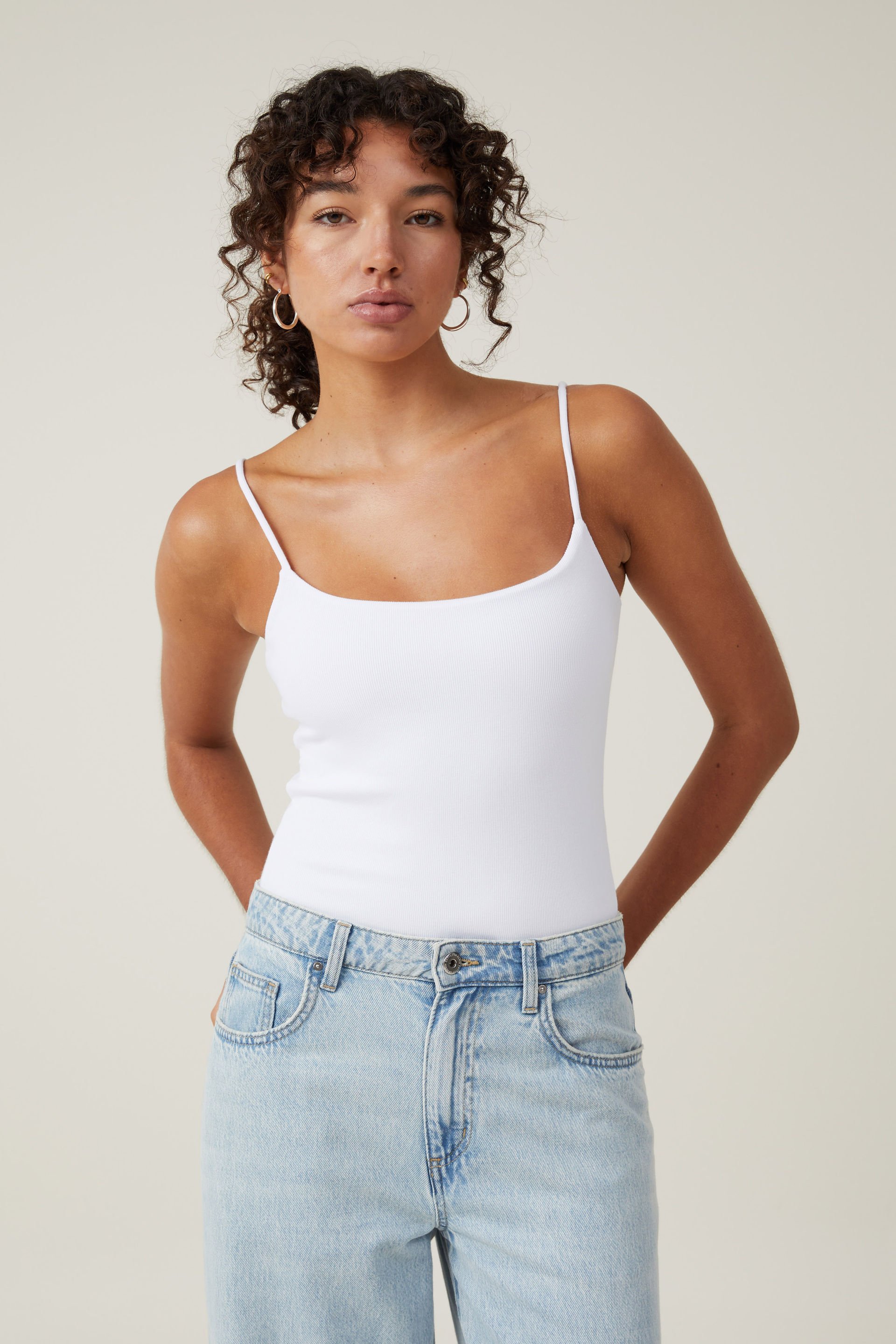 Essential Rib Straight Neck Bodysuit