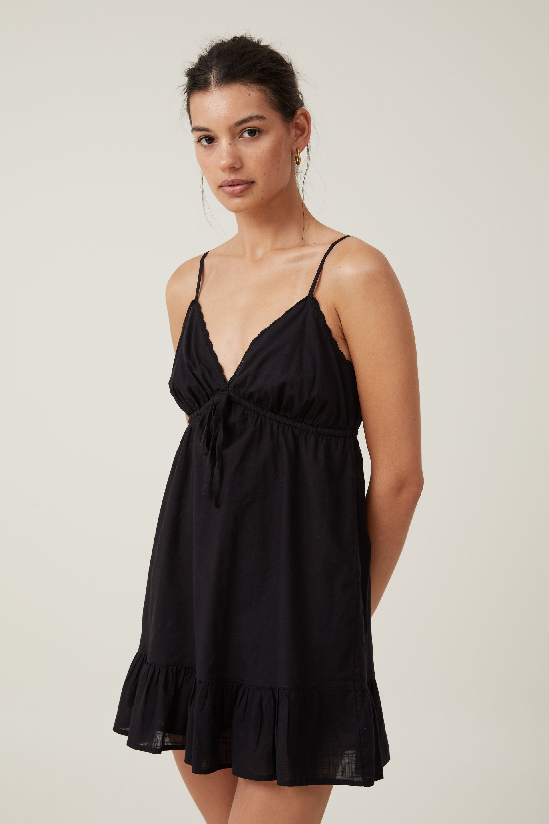 Cotton On Women - Ava Babydoll Mini Dress - Black