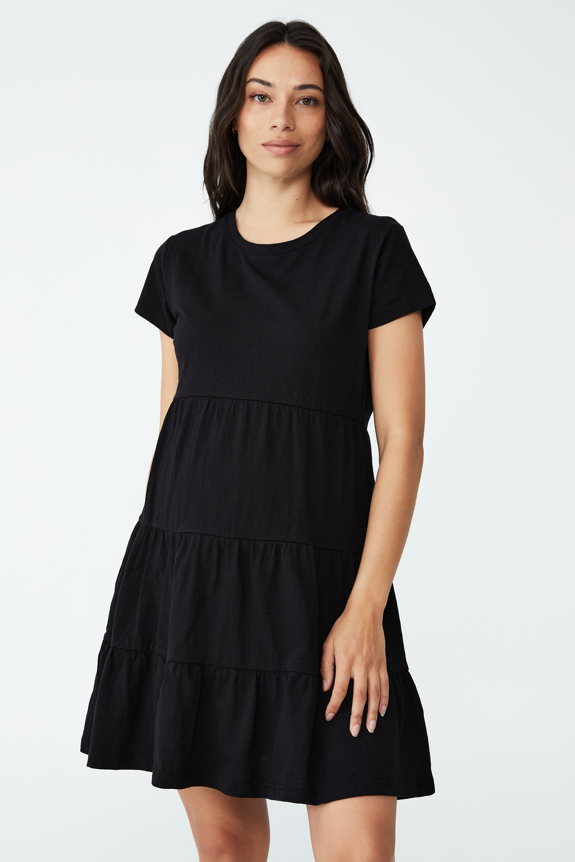Cotton On Women - Maternity Cotton Tiered Babydoll Mini Dress - Black
