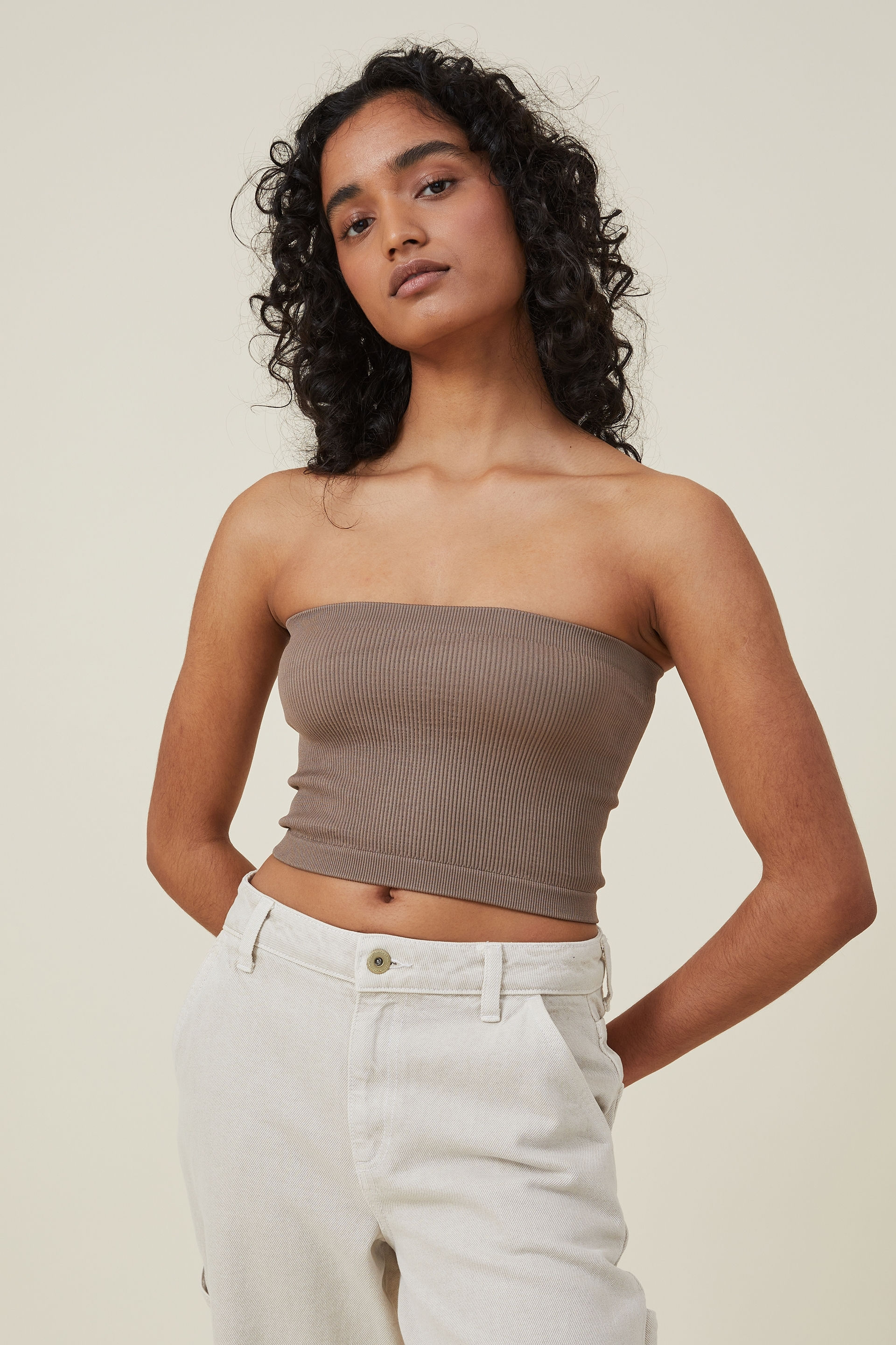 Cotton On Women - Seamless Ellie Tube Top - Rich taupe