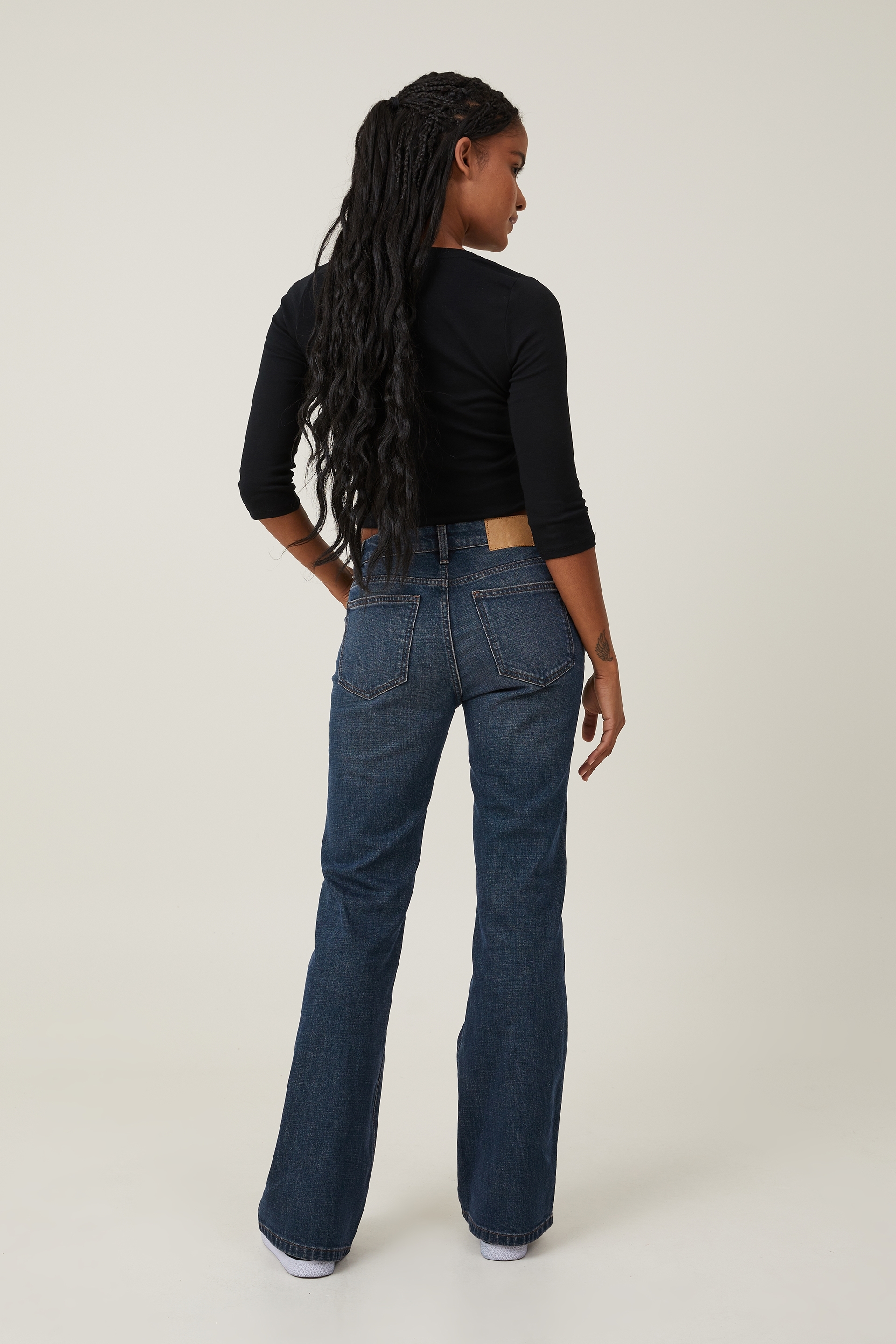 Cotton On Women's Stretch Bootleg Flare Jeans In Desert Blue,utility