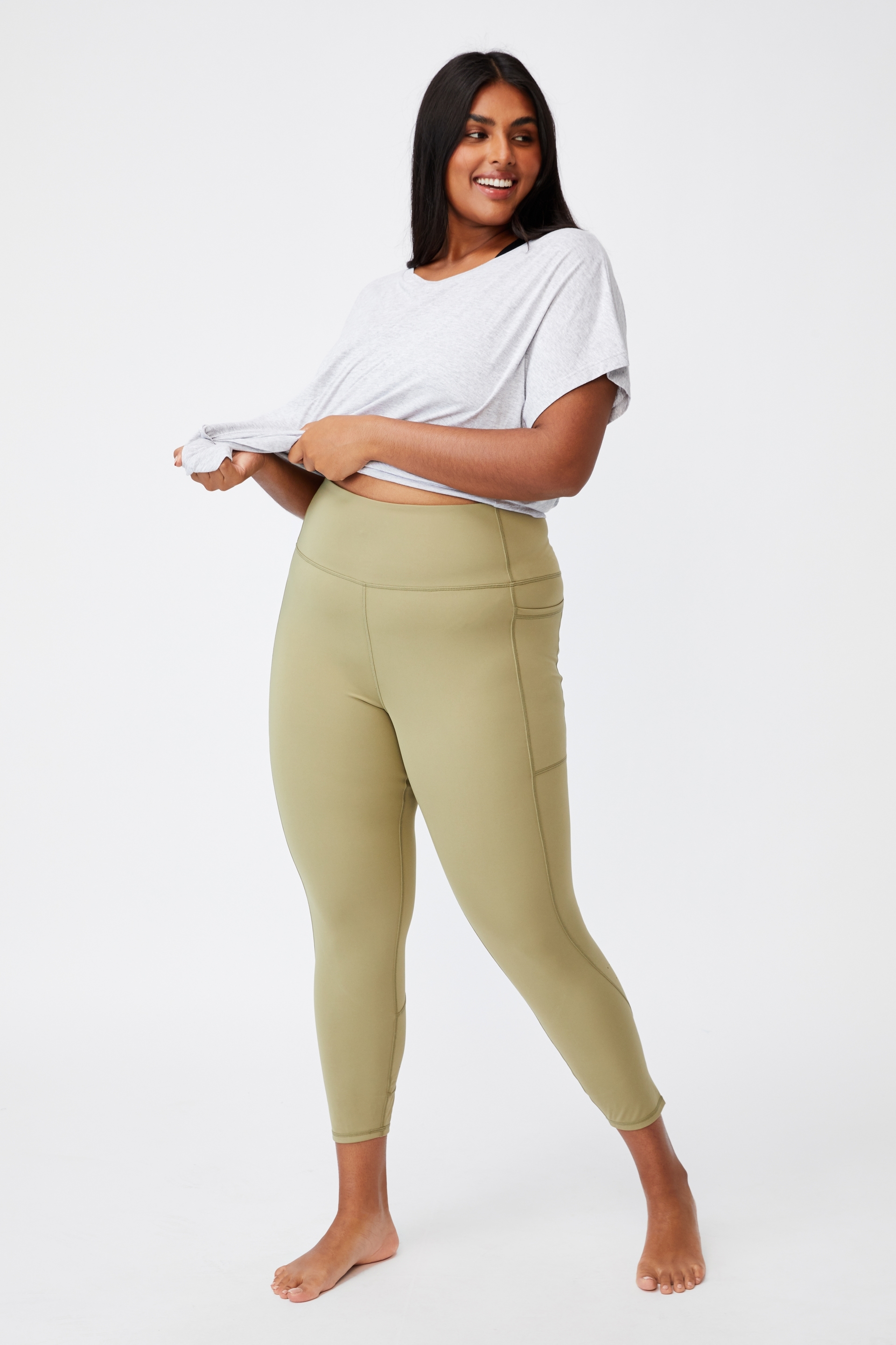 Cotton On Women - Curve Lifestyle Pocket 7/8 Tight - Oregano