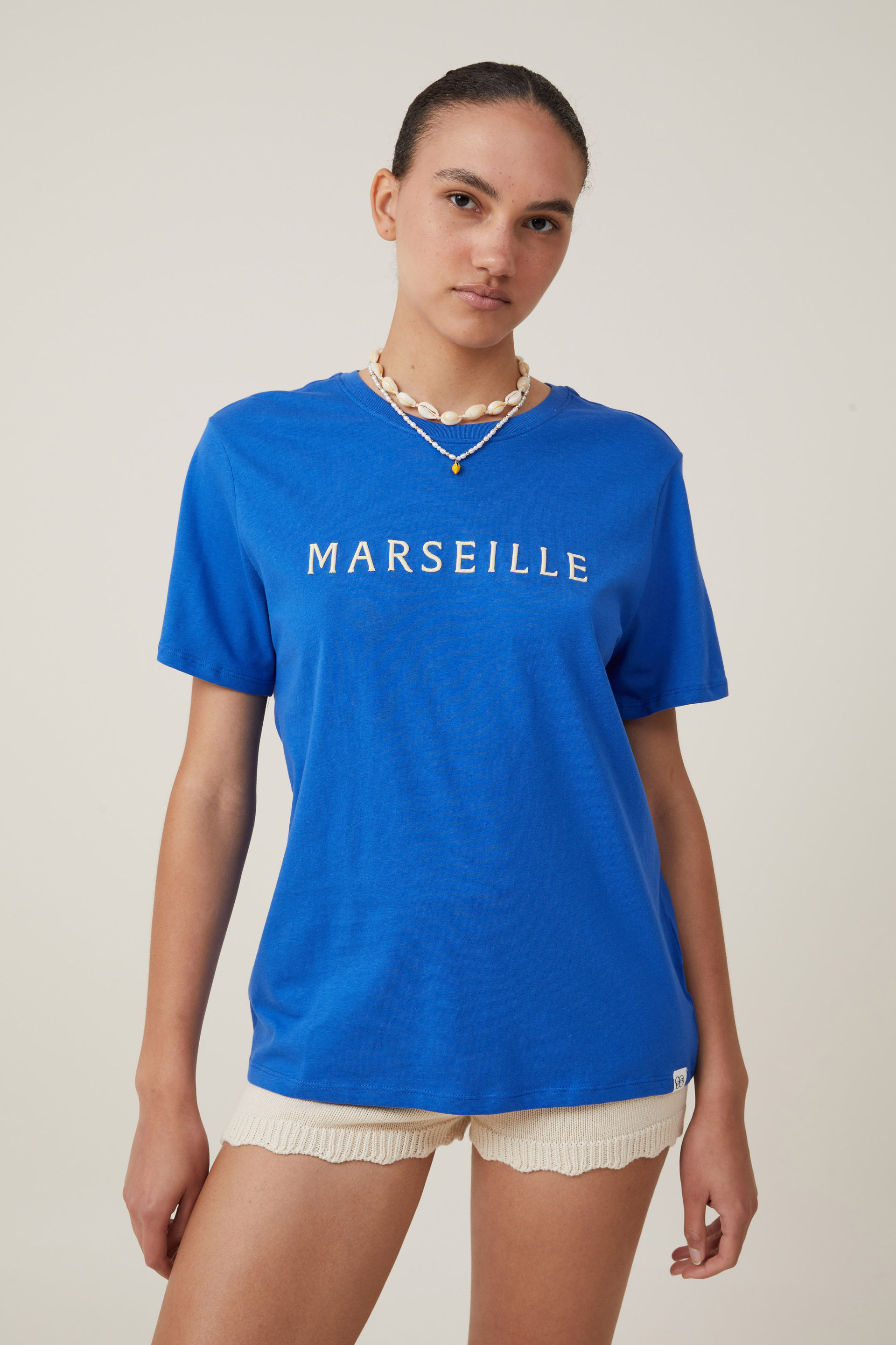 Cotton On Women - Regular Fit Graphic Tee - Marseille/ pacific blue