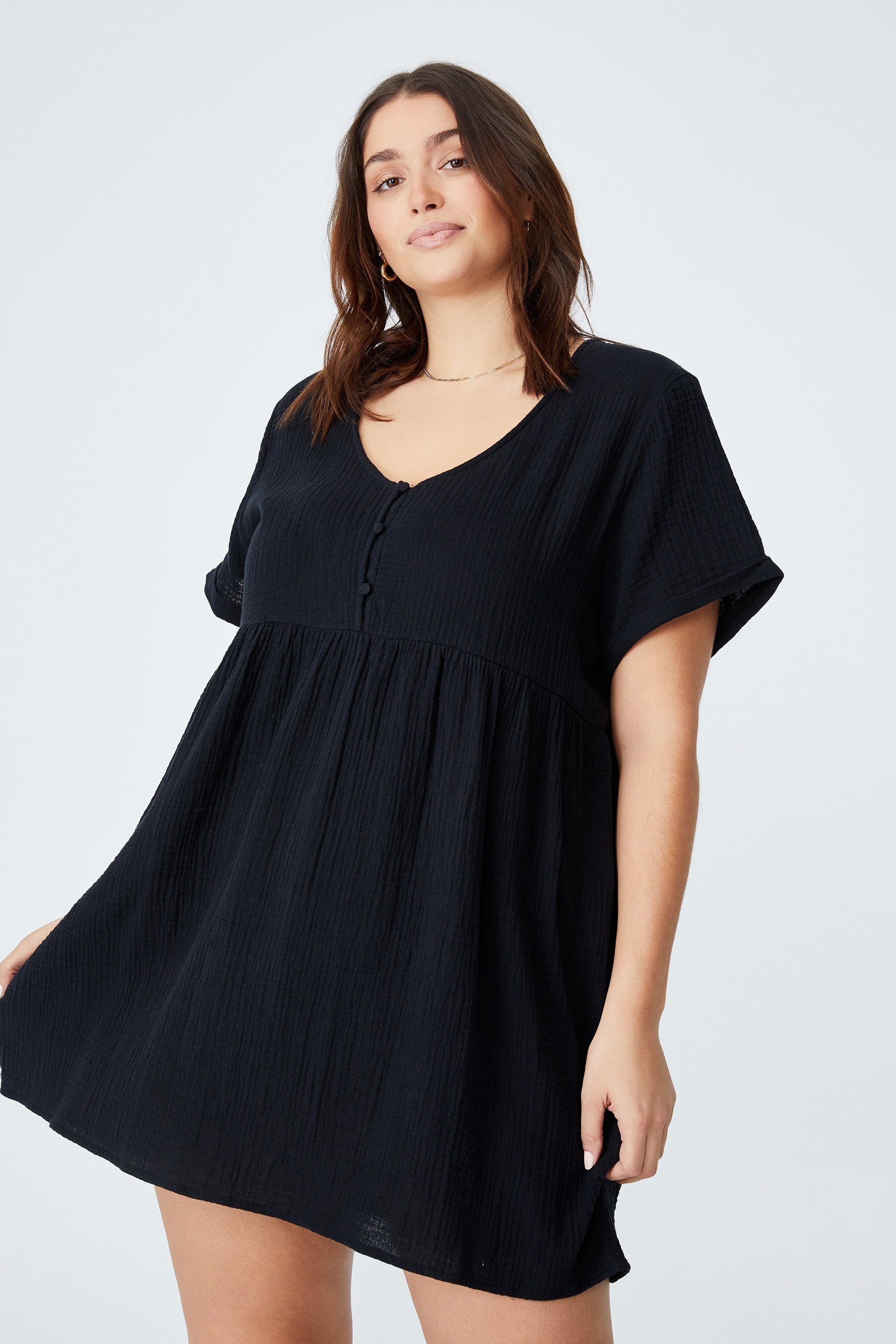 Cotton On Women - Curve Bella Mini Dress - Black