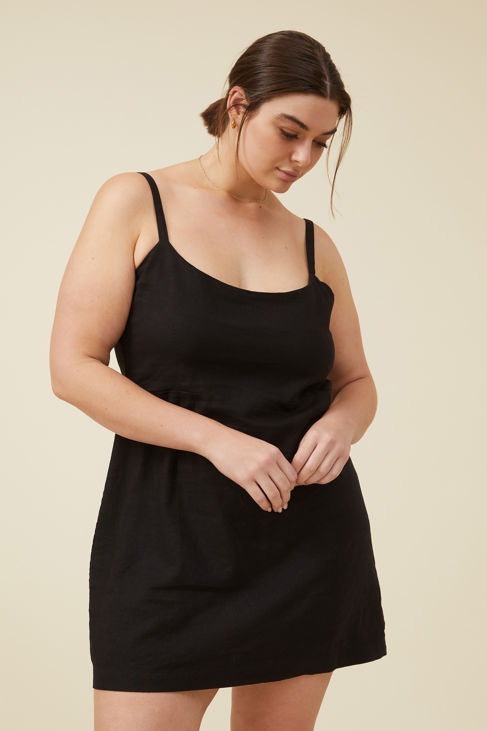 Cotton On Women - Curve Haven Strappy Mini Dress - Black