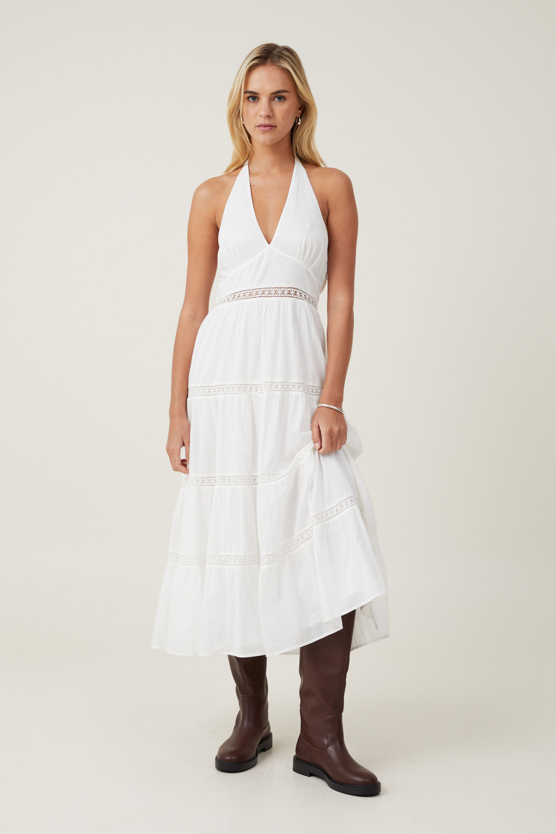 Cotton On Women - Stella Halter Maxi Dress - White