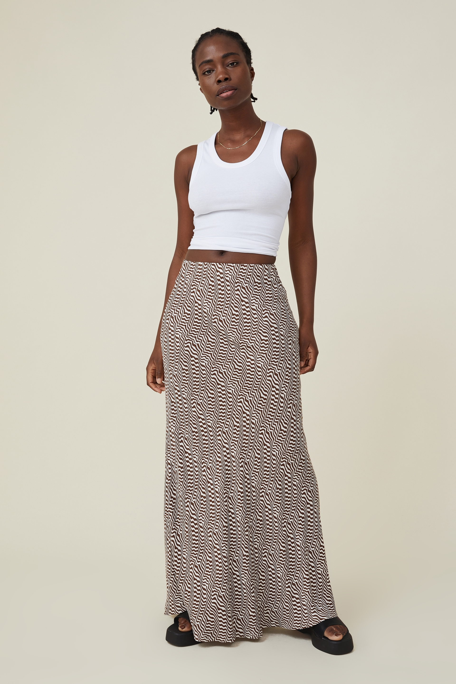 Cotton On Women - Bloom Maxi Slip Skirt - Ollie optics brown