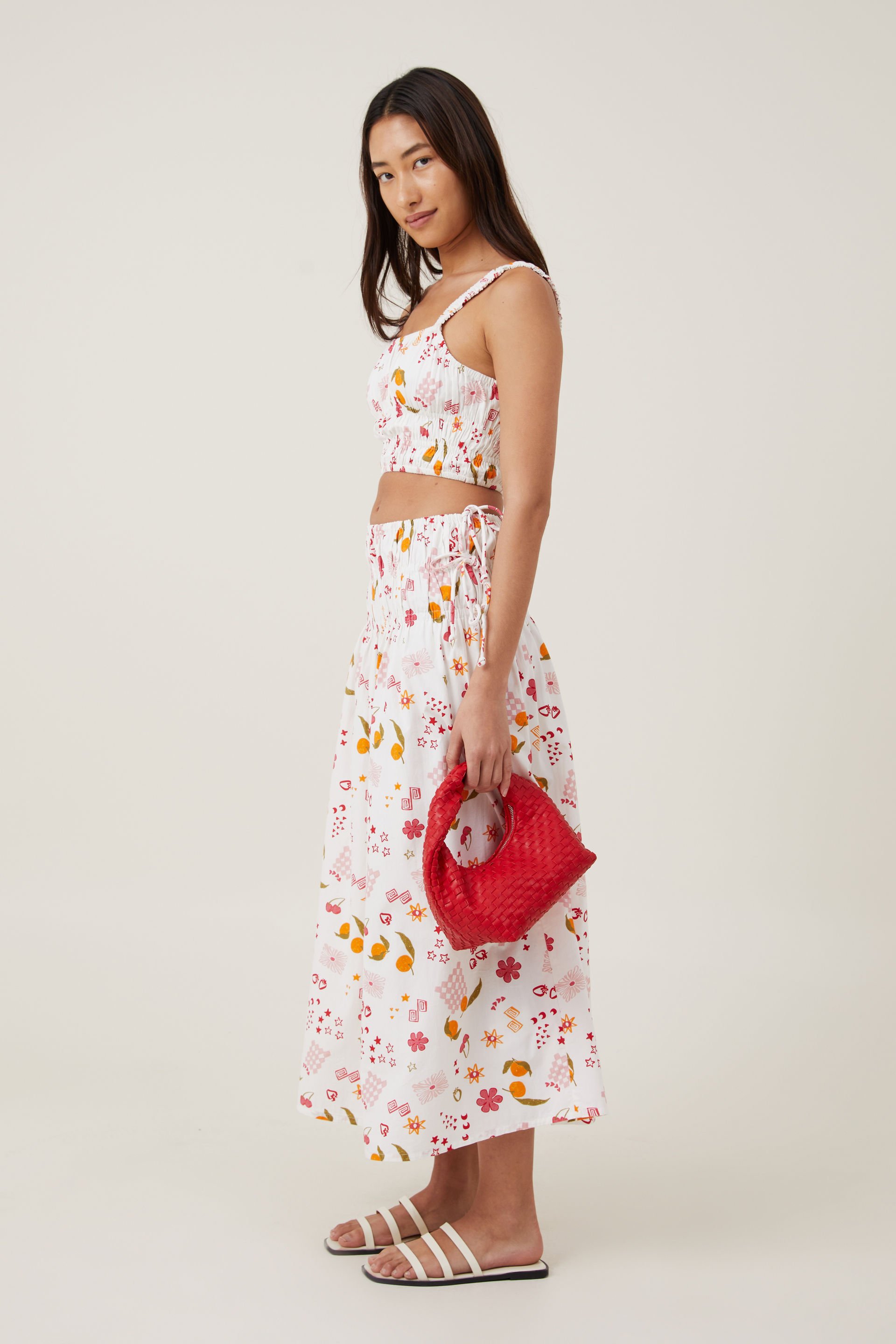 Daisy Shirred Maxi Skirt