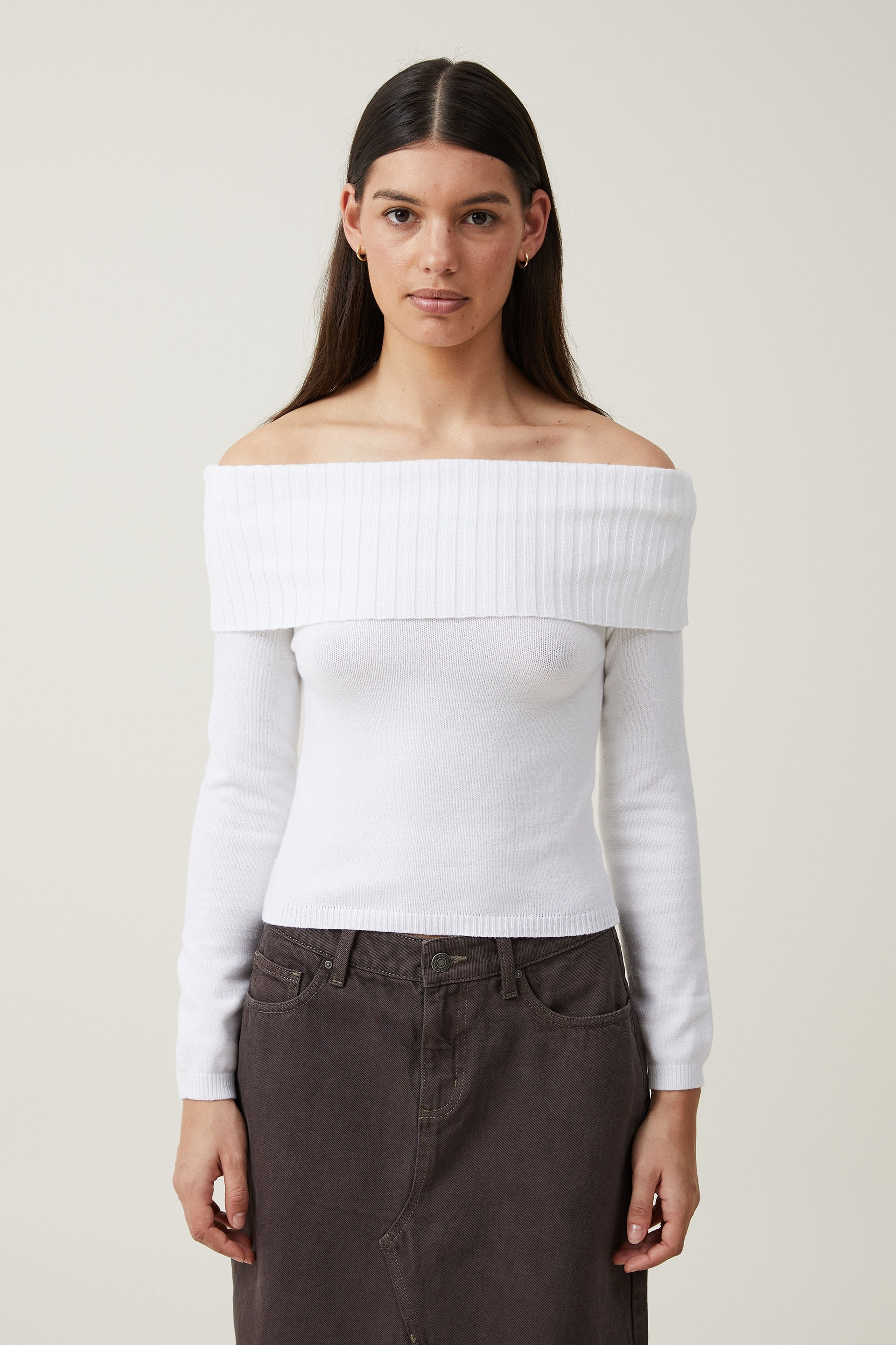 Off the shoulder jumper sale cotton on