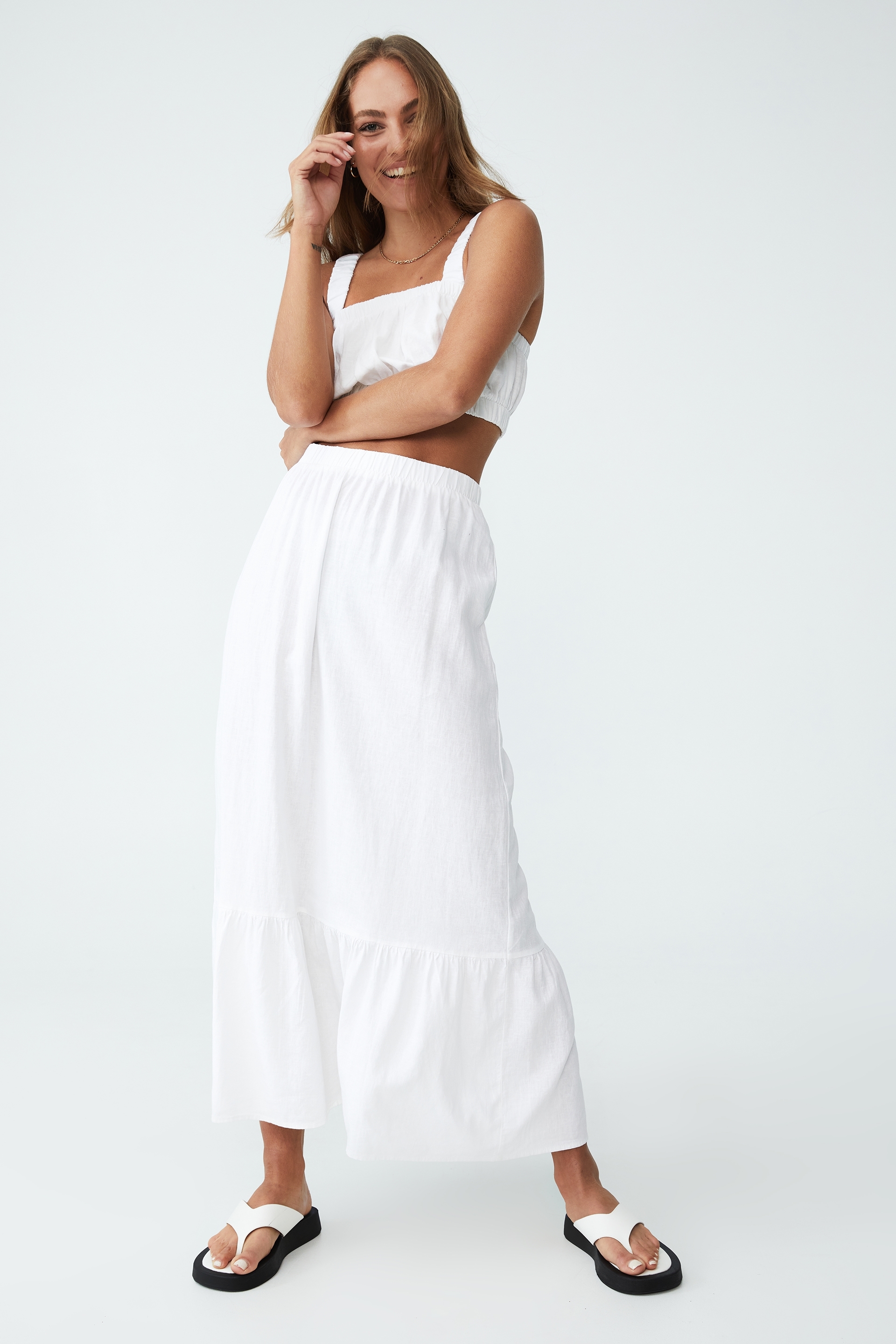 Cotton On Women - Woven Talia Ruffle Maxi Skirt - White
