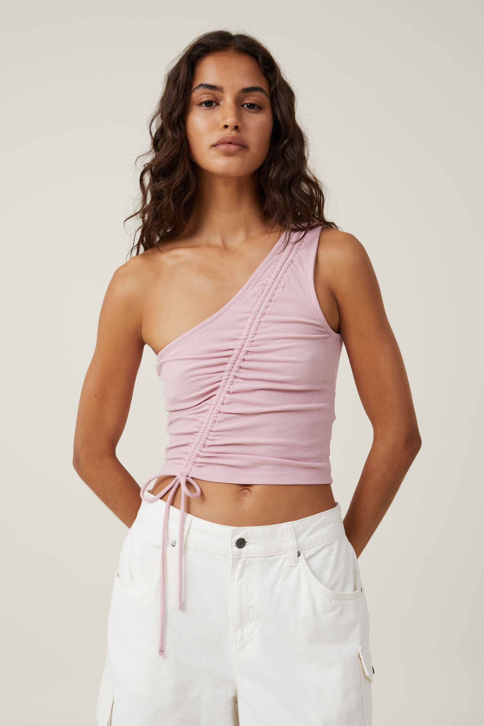 Marli One Shoulder Rouched Top