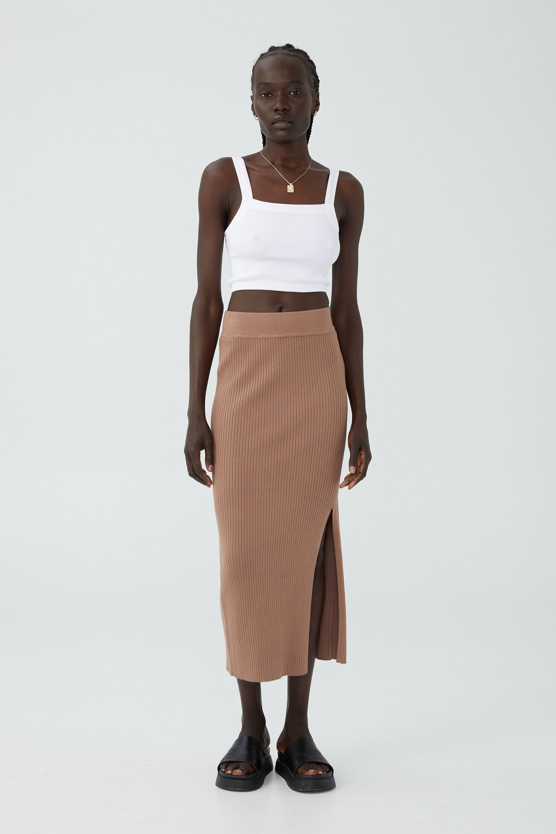 Cotton On Women - Knit Midi Skirt - Cocoa bean