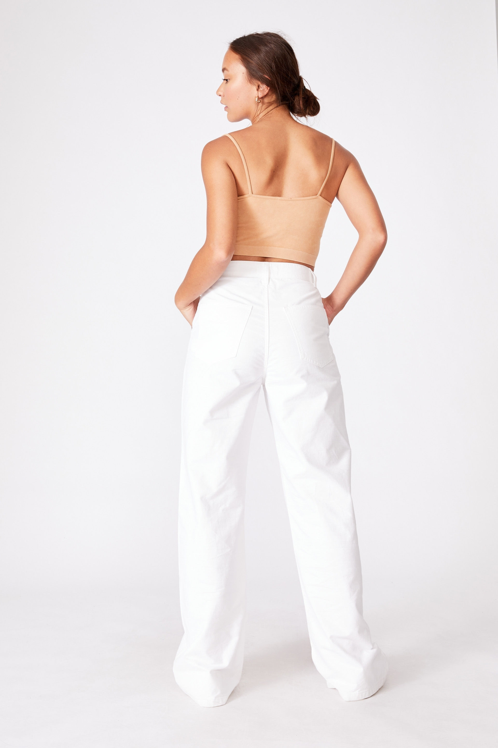 Cotton OffWhite Straight Pants