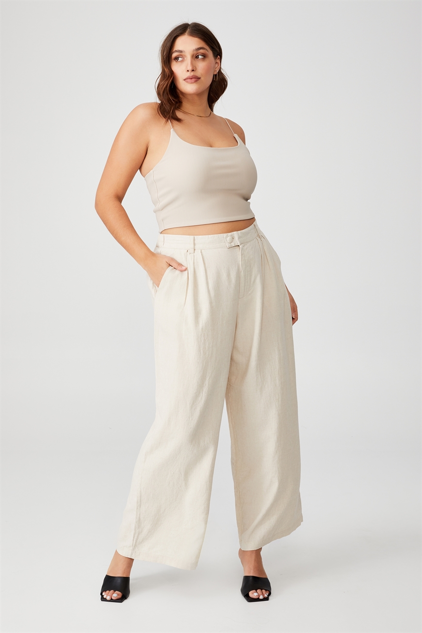 Cotton On Women - Curve Eve Pant - Natural marle