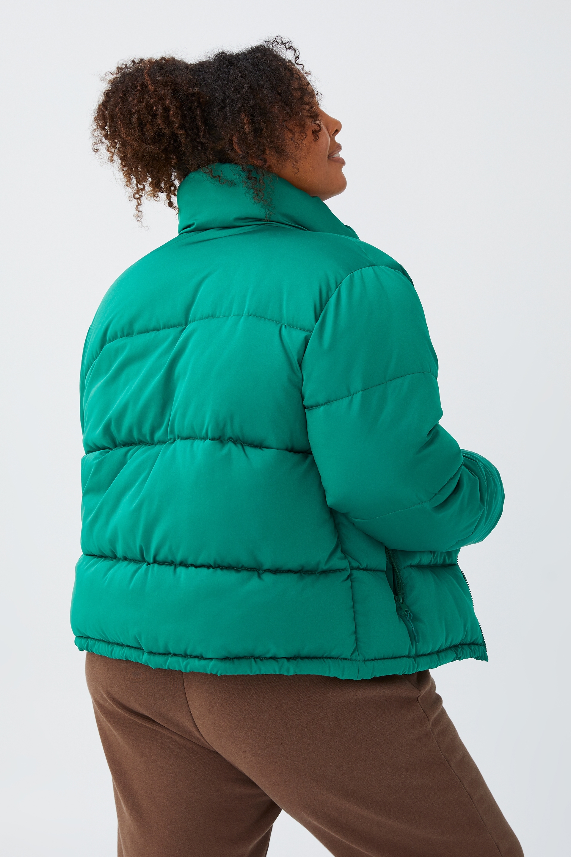 cotton on green puffer jacket