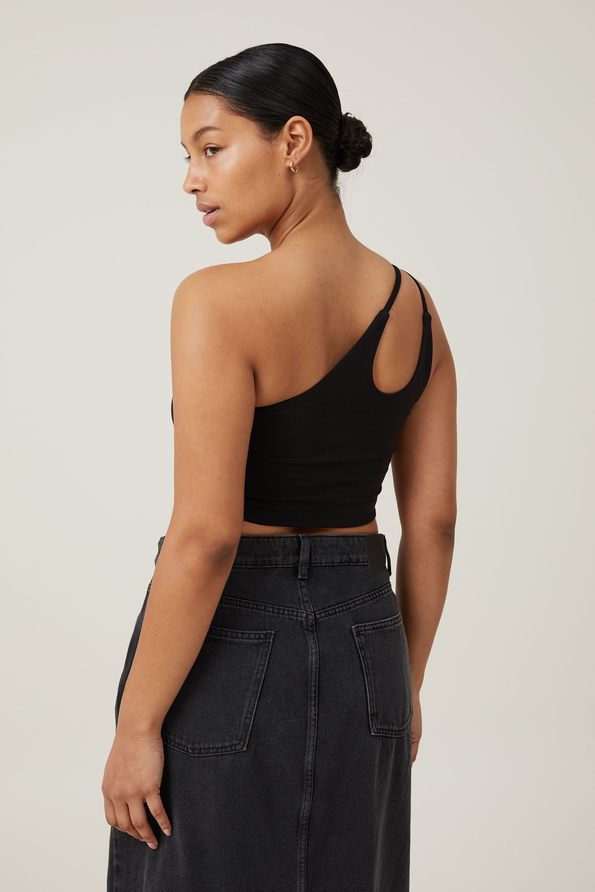 Belle One Shoulder Gathered Crop