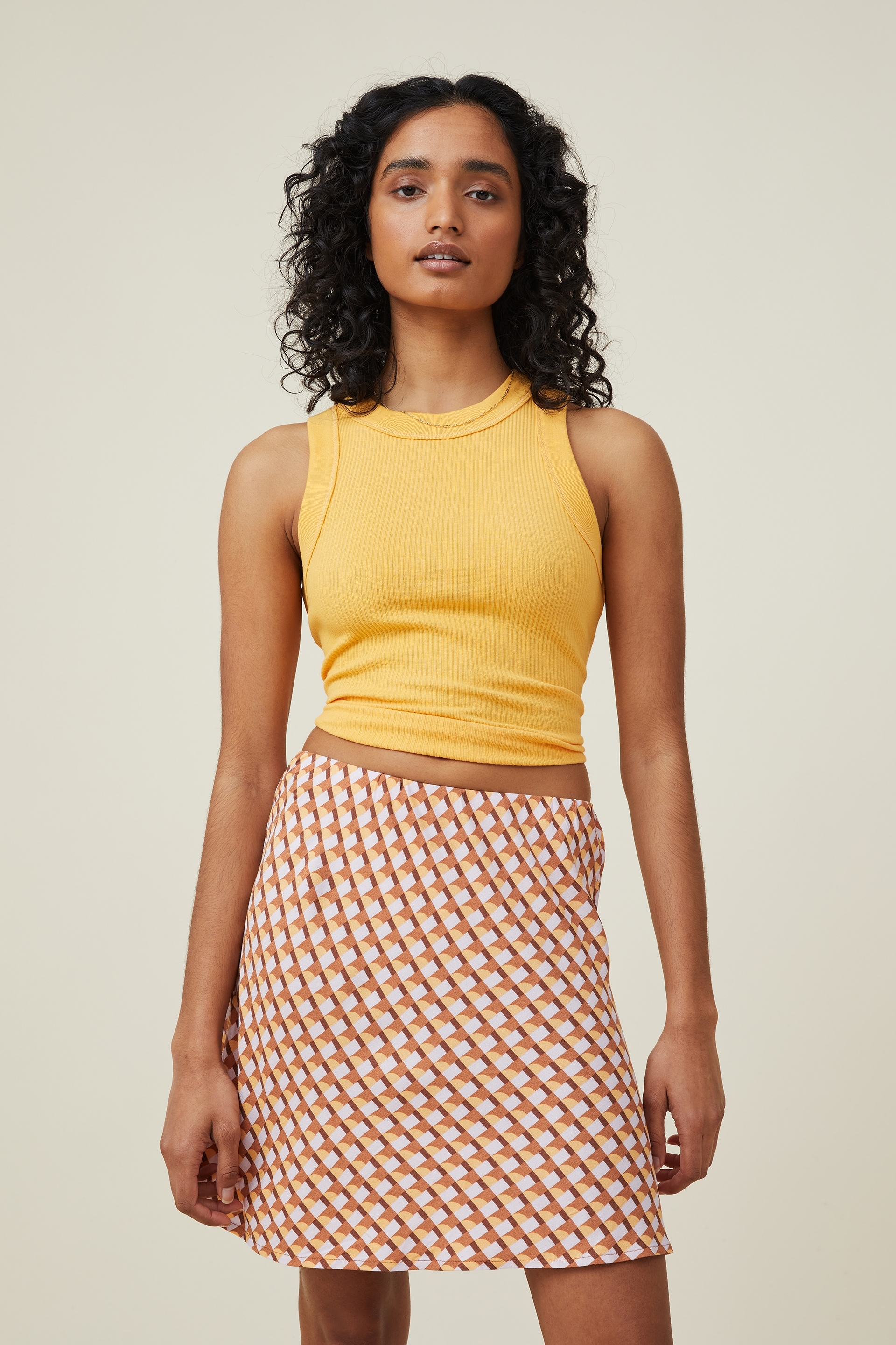 Cotton On Women - Bloom Mini Slip Skirt - Holly geo clay brown