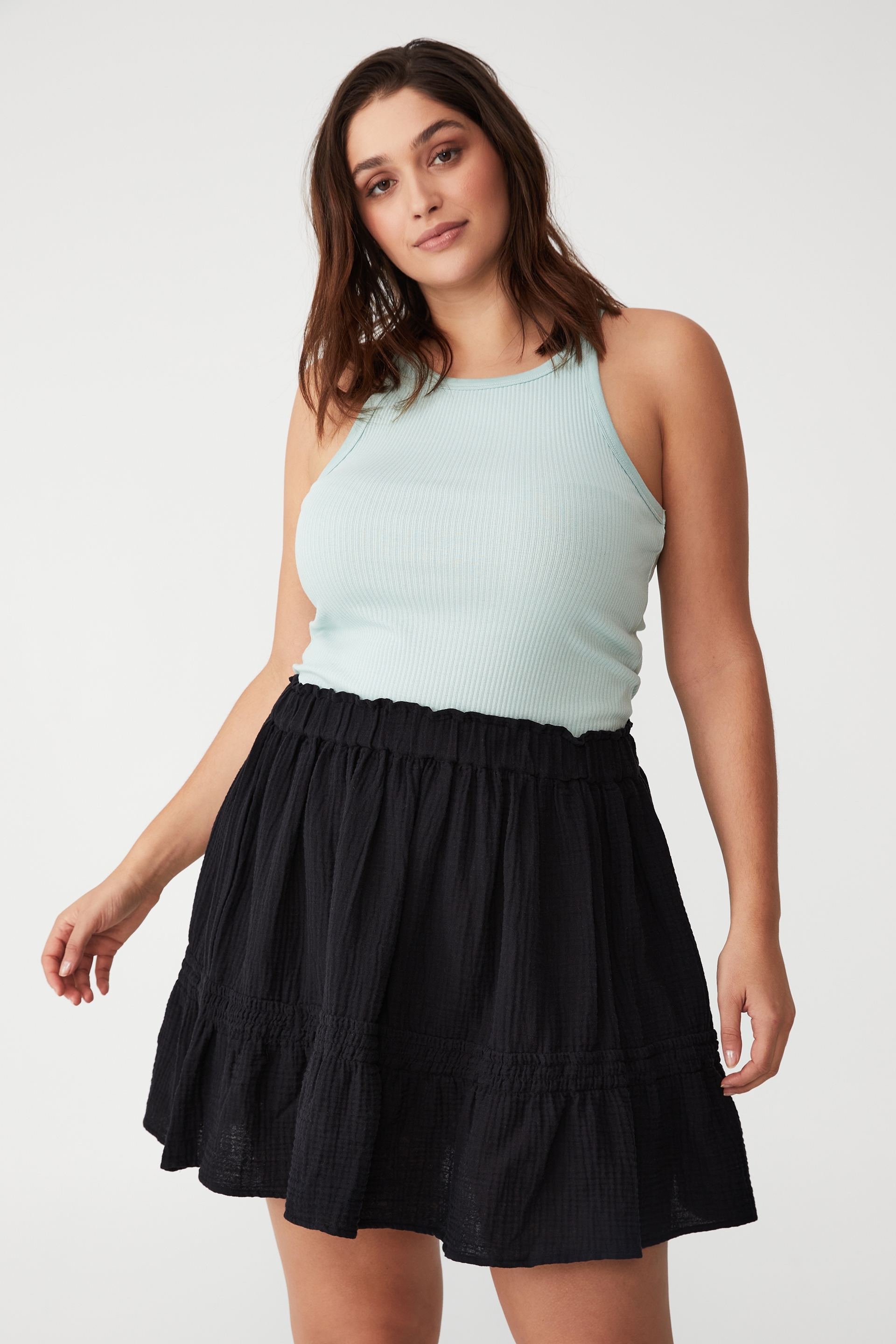 Cotton On Women - Curve Frill Mini Skirt - Black
