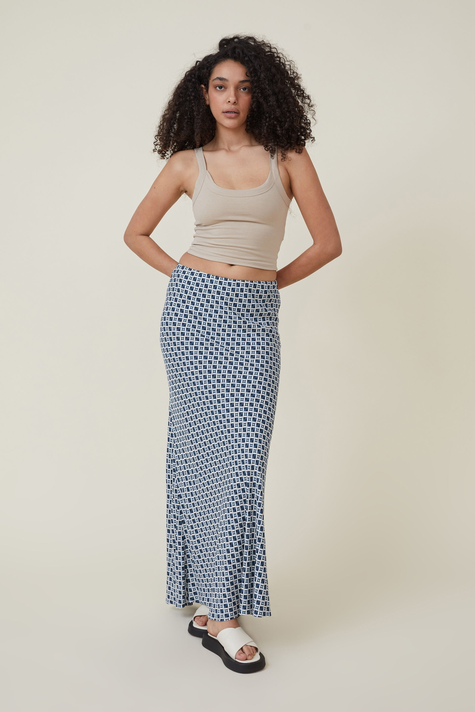 Cotton On Women - Bloom Maxi Slip Skirt - Cindy circular geo navy
