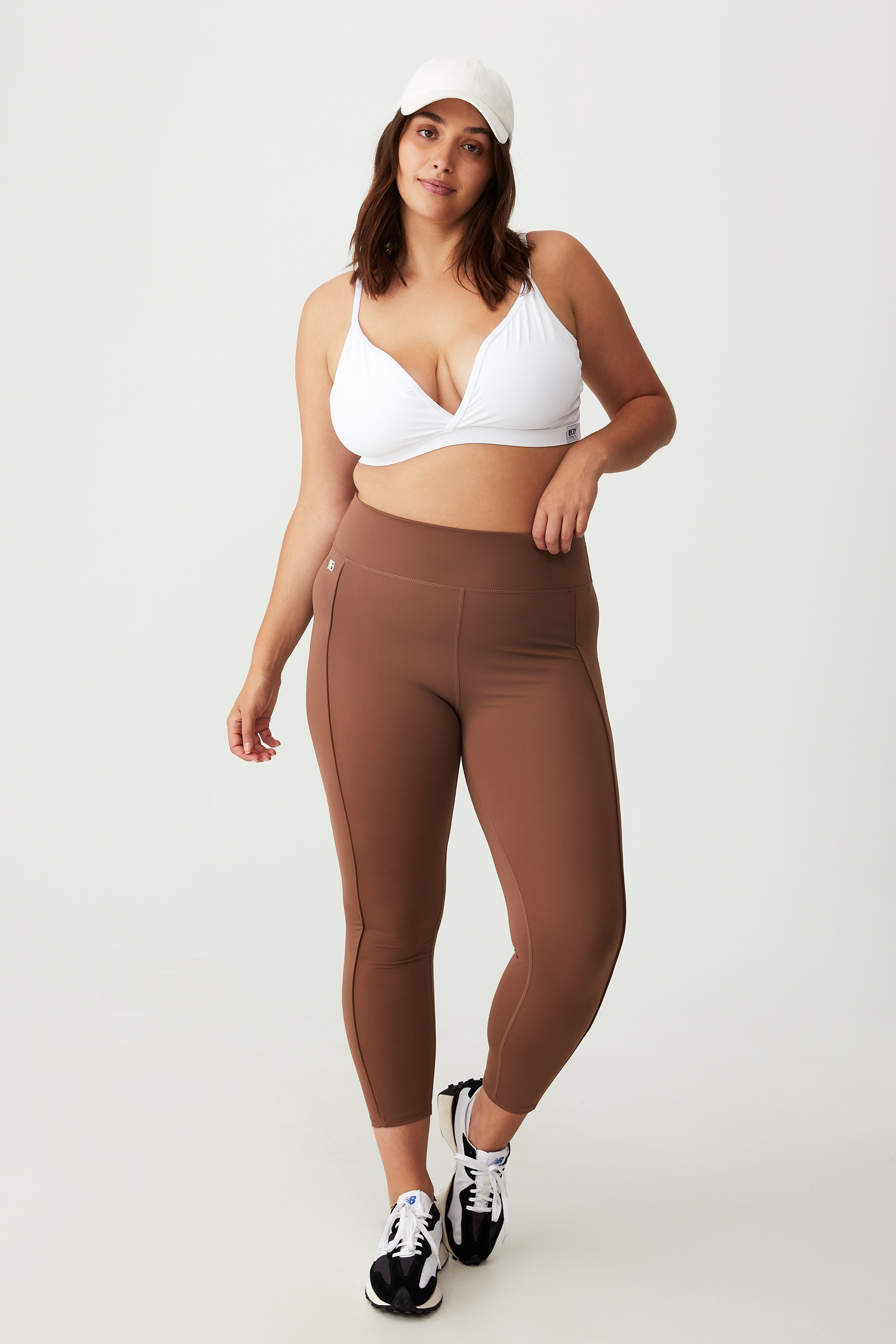 Cotton On Women - Curve Active Ultimate Booty Full Length Tight - Toasted hazelnut