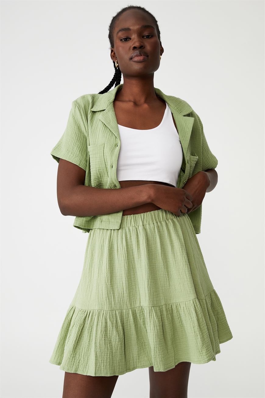 Cotton On Women - Woven Riviera Mini Skirt - Dusty mint