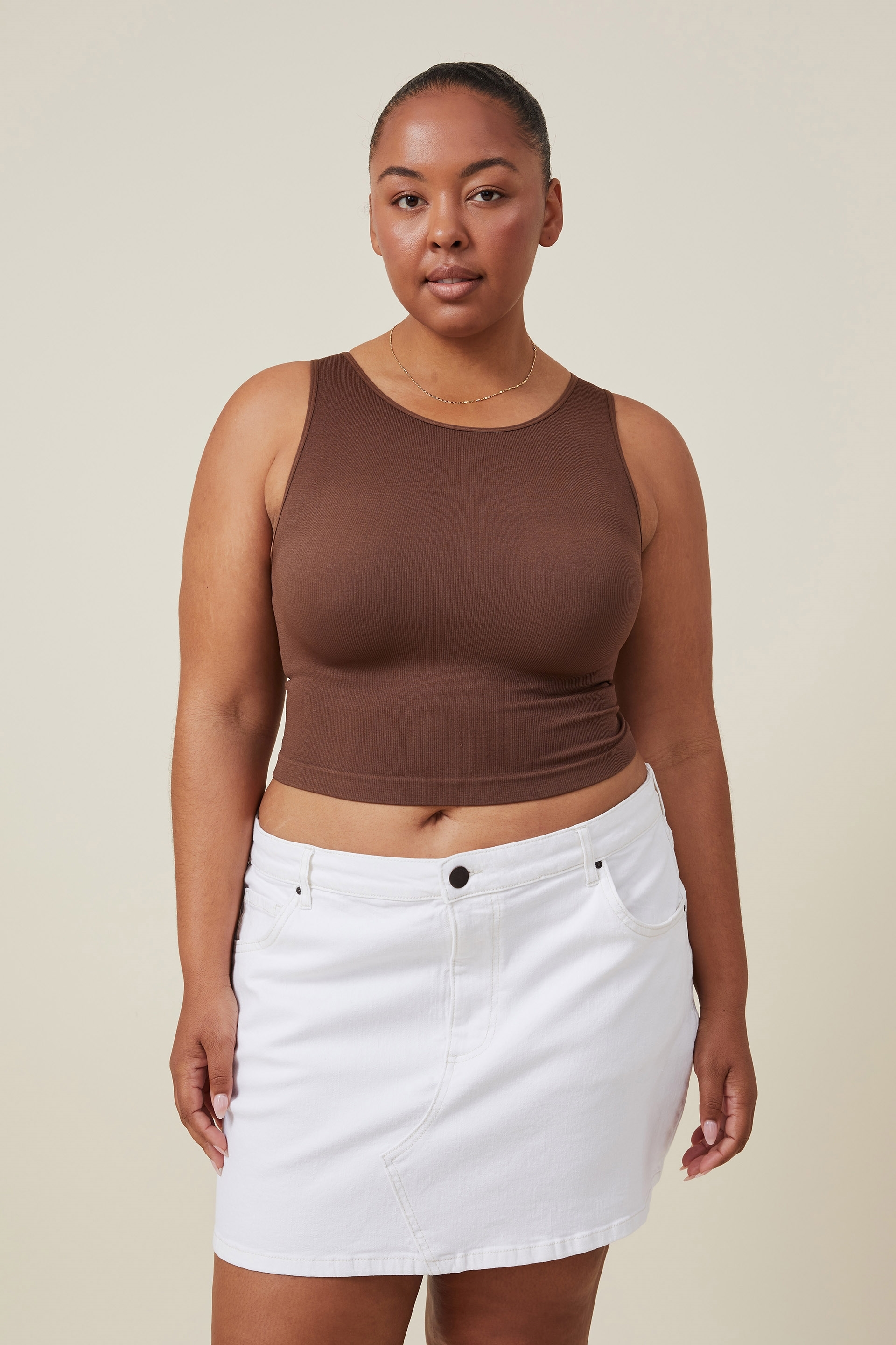 Cotton On Women - Curve Core Denim Mini Skirt - Whitehaven